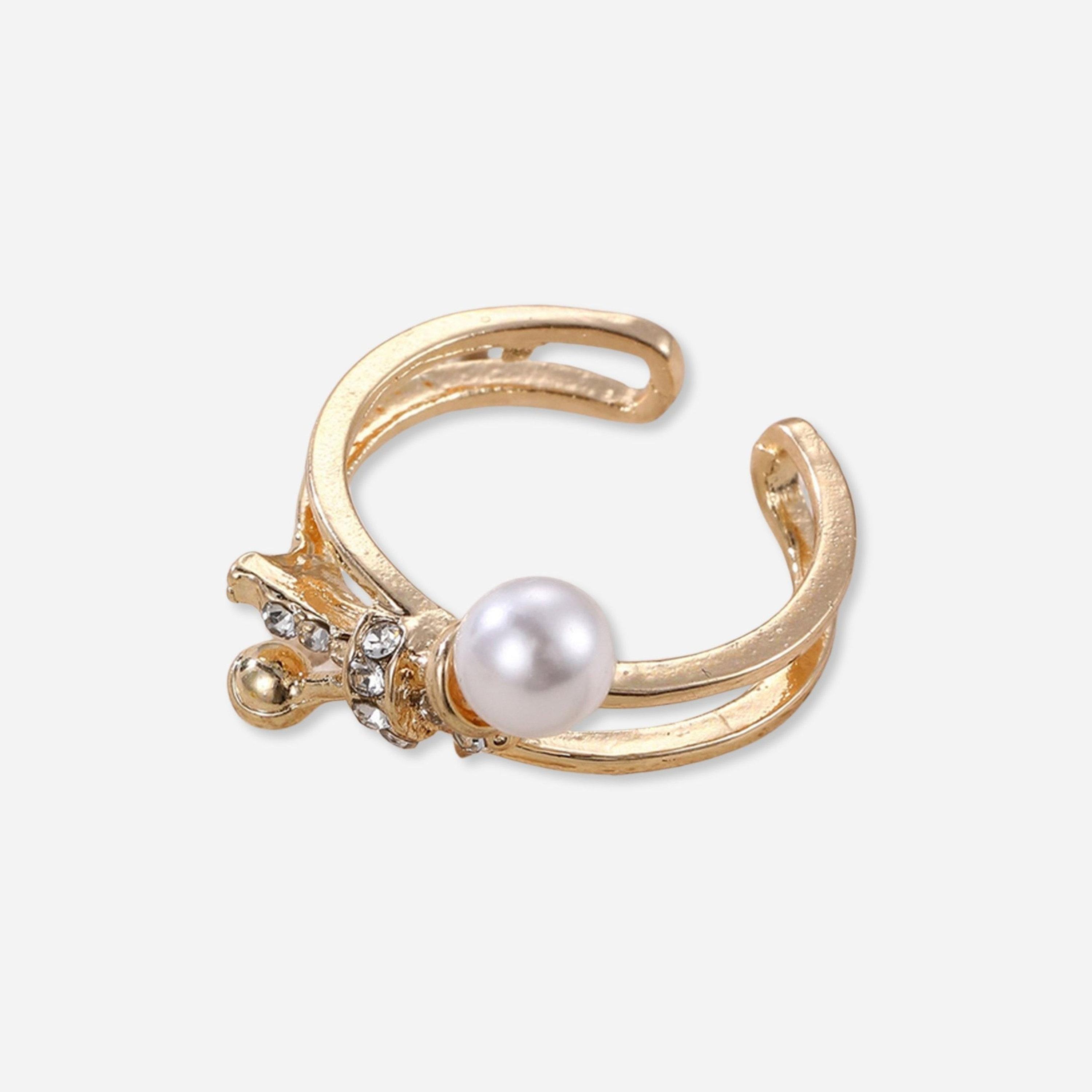 Take Two Rhinestone Faux Pearl Embellished Ring-women-watchesandjewellery-jewellery-rings-image-1