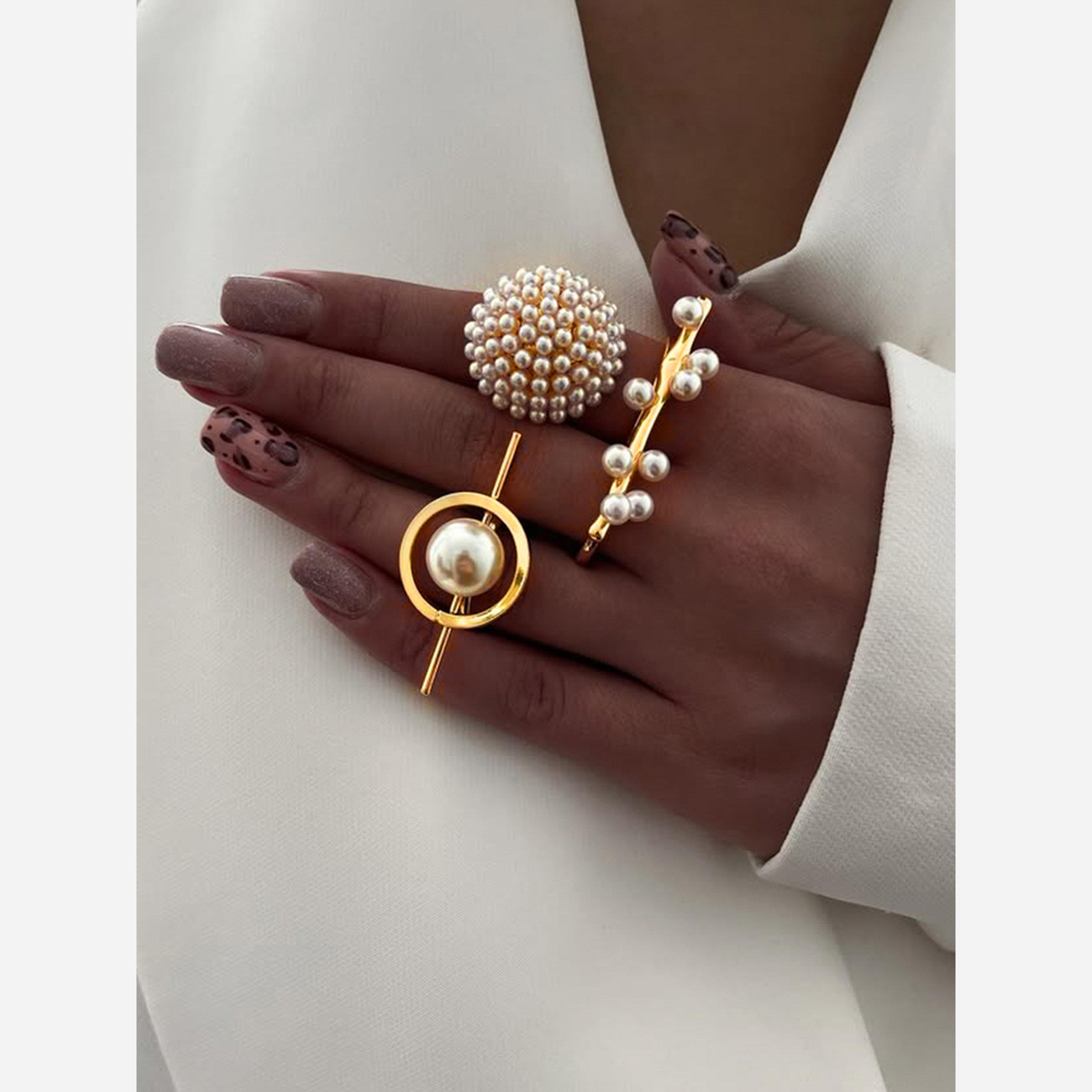 Take Two Faux Pearl Embellished Ring-women-watchesandjewellery-jewellery-rings-image-2