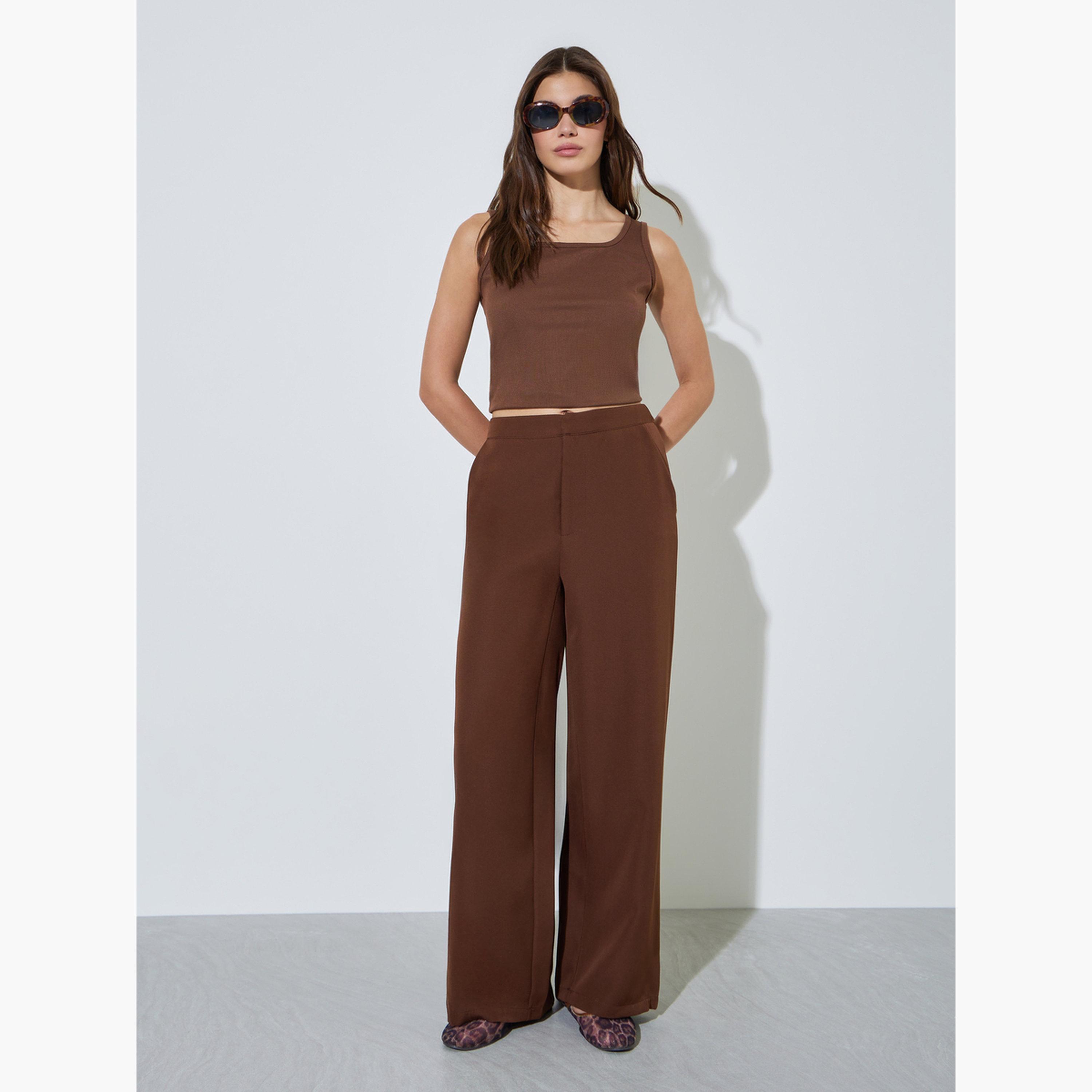 بنطال سادة بأرجل واسعة-women-clothing-trousers-image-2