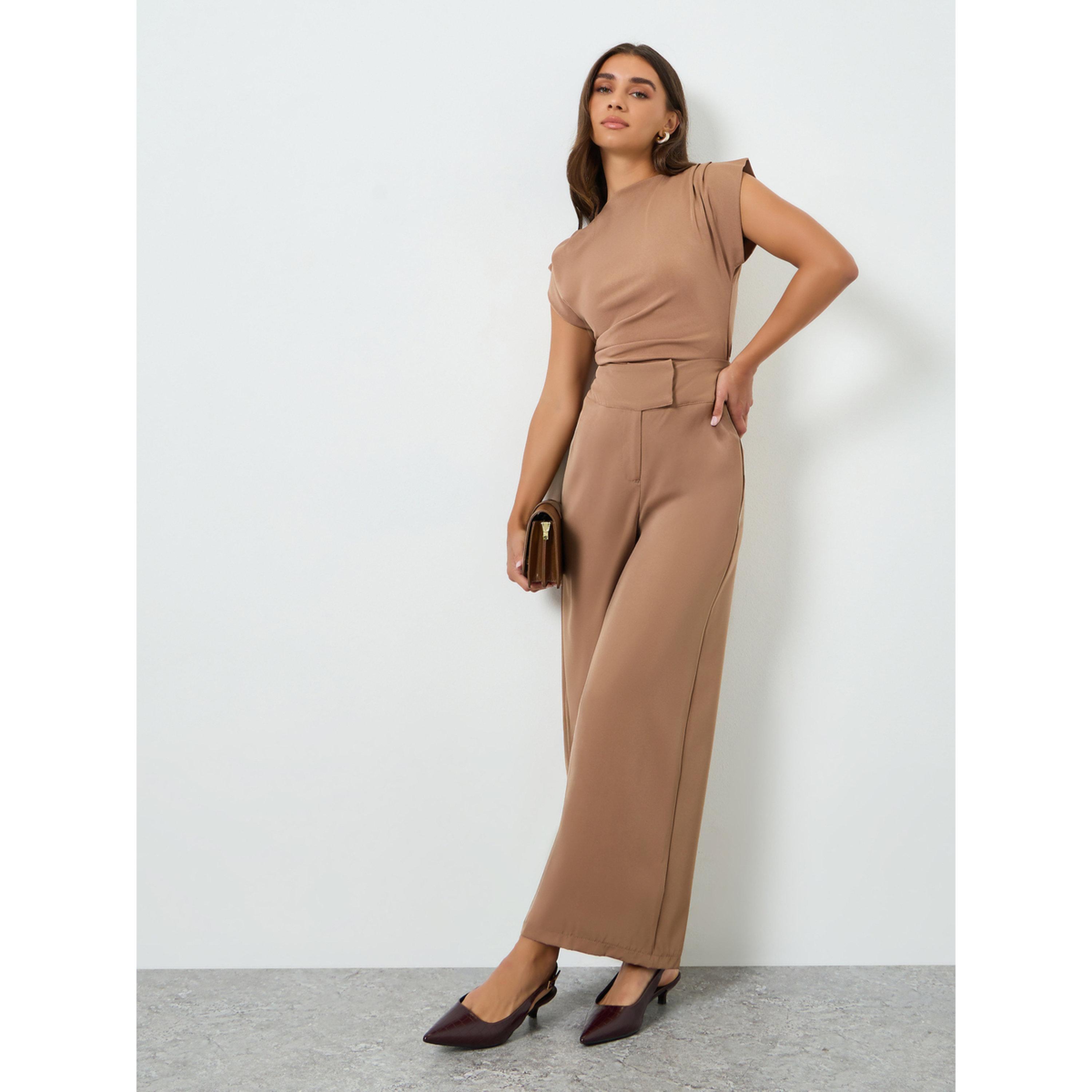 بنطال بأرجل واسعة لون بيج-women-clothing-bottoms-trousers-image-2