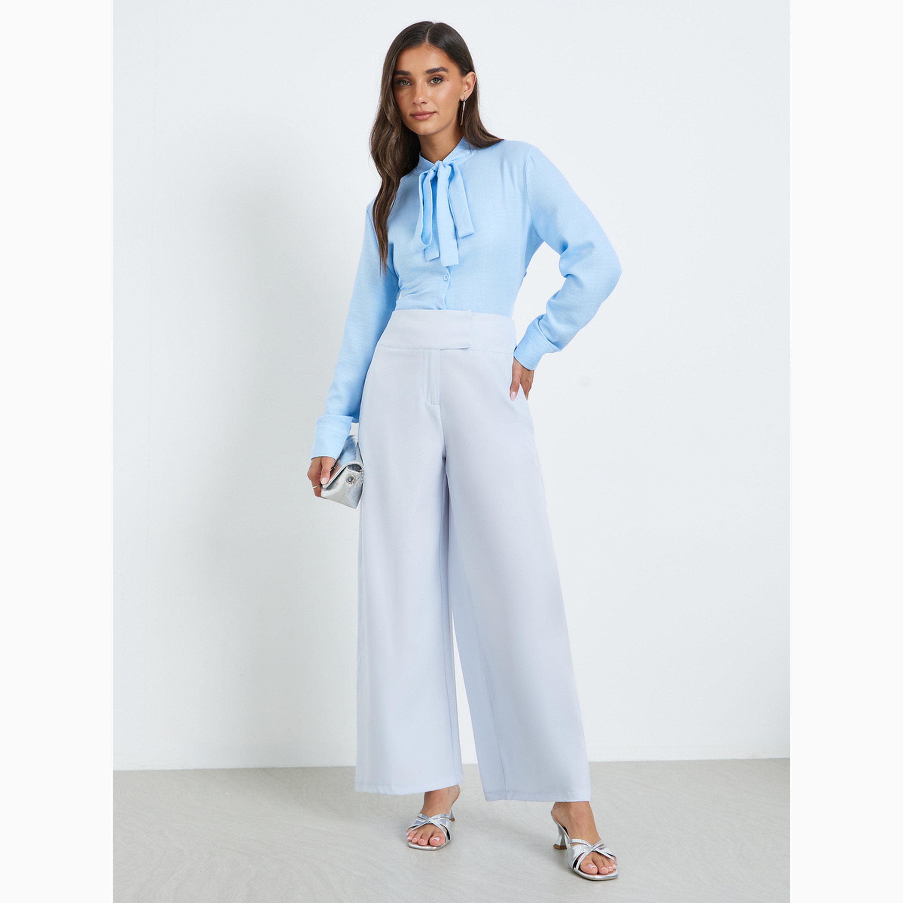 بنطال سادة بأرجل واسعة-women-clothing-bottoms-joggers-image-2