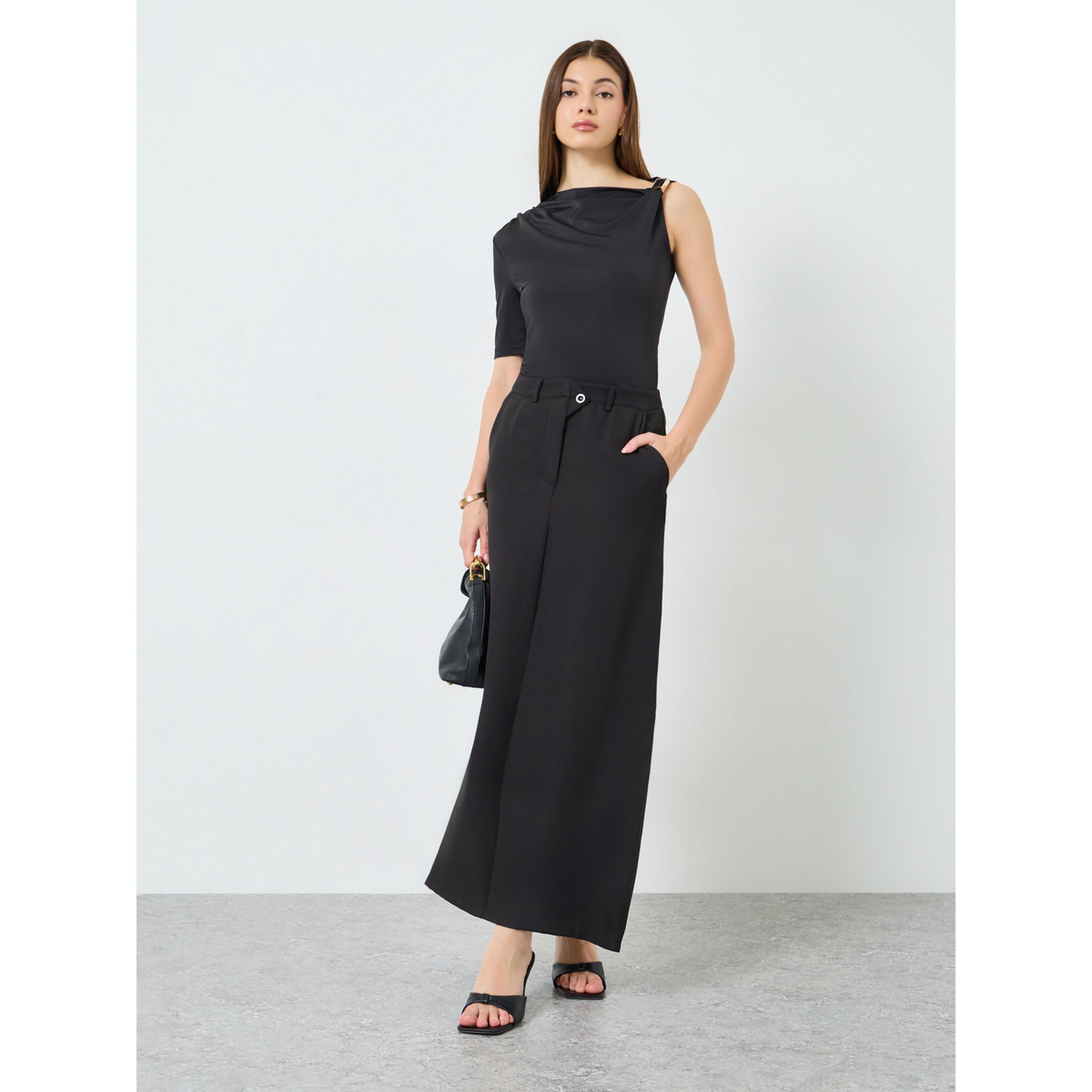 Styli Women Black Straight Fit Maxi Skirt-women-clothing-bottoms-skirts-image-2
