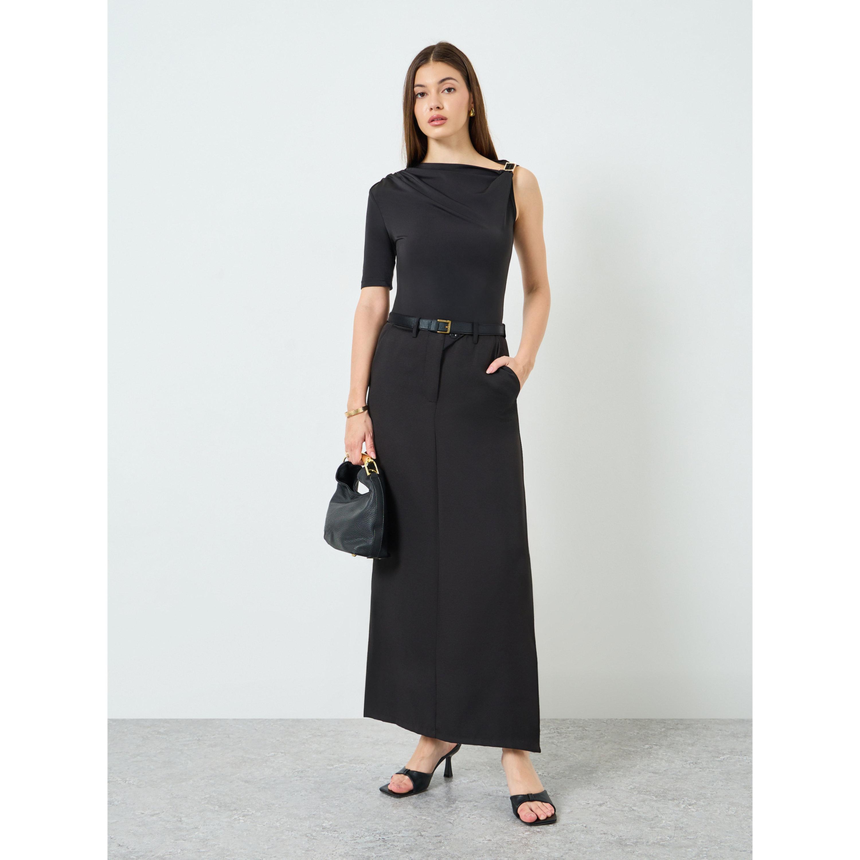 Styli Women Black Straight Fit Maxi Skirt-women-clothing-bottoms-skirts-image-5