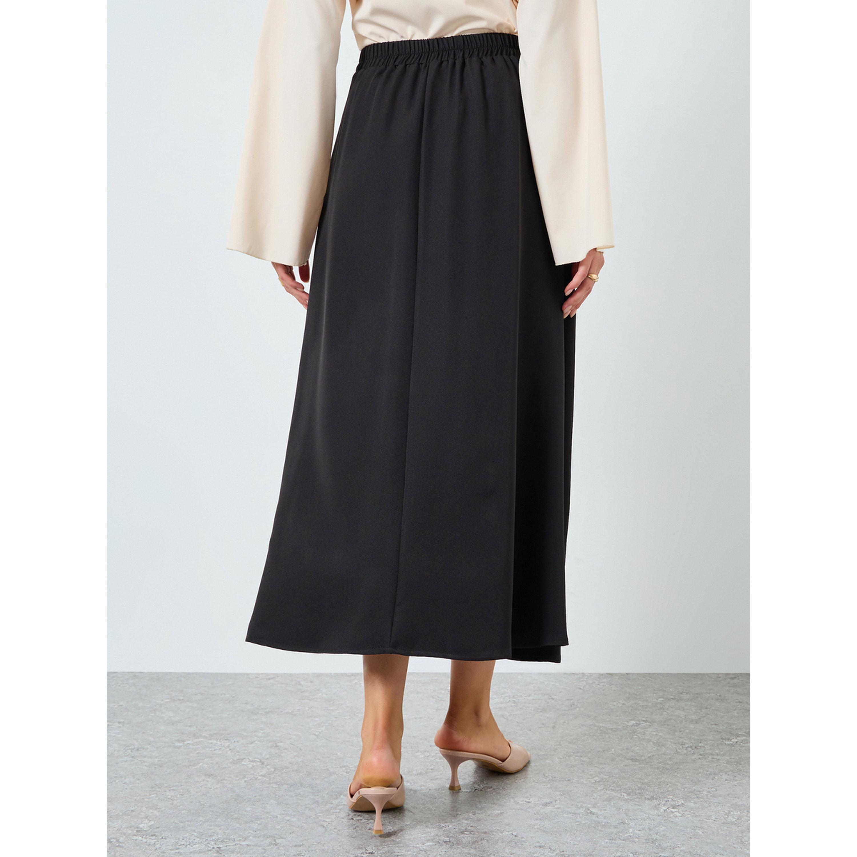 تنورة طويلة سادة بحافة واسعة-women-clothing-bottoms-skirts-image-4