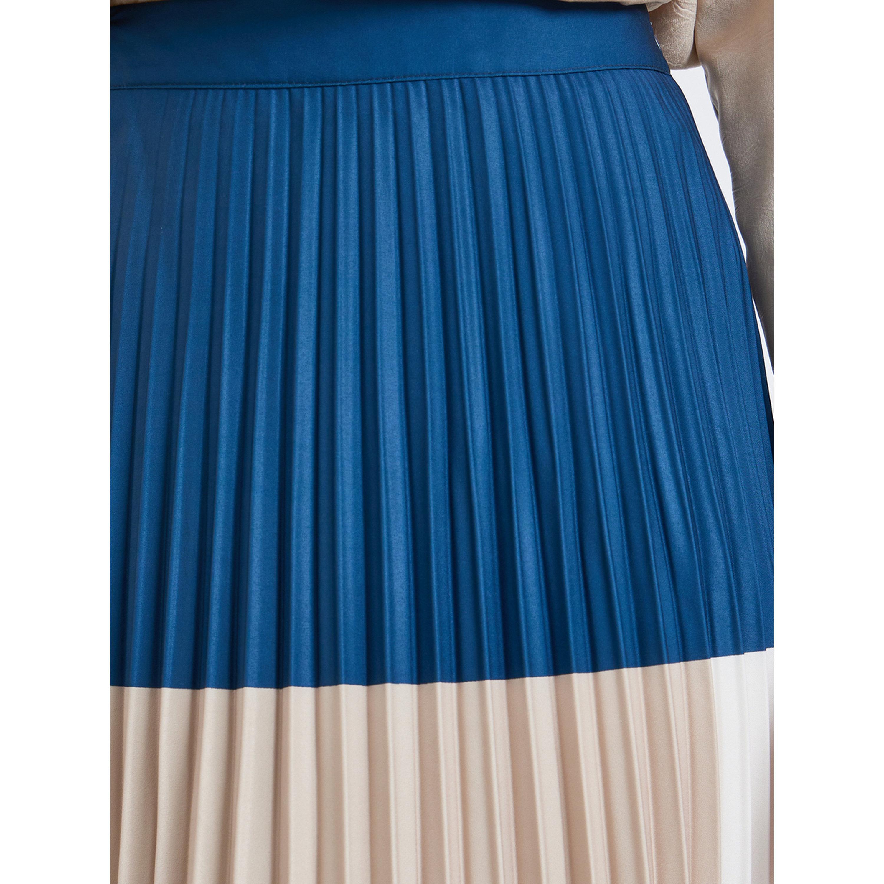 Styli Women Color Block Pleated A-Line Maxi Skirt-women-clothing-bottoms-skirts-image-3