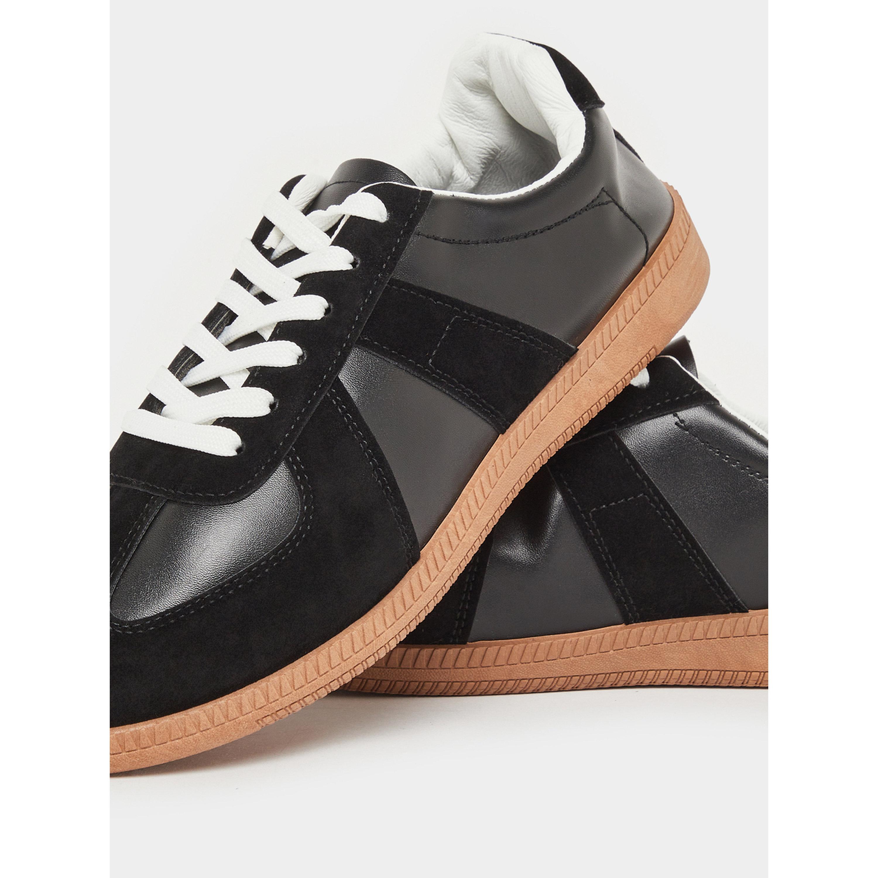 Styli Men Black Leather Suede Lace Up Sneakers-men-shoes-sneakers-image-4