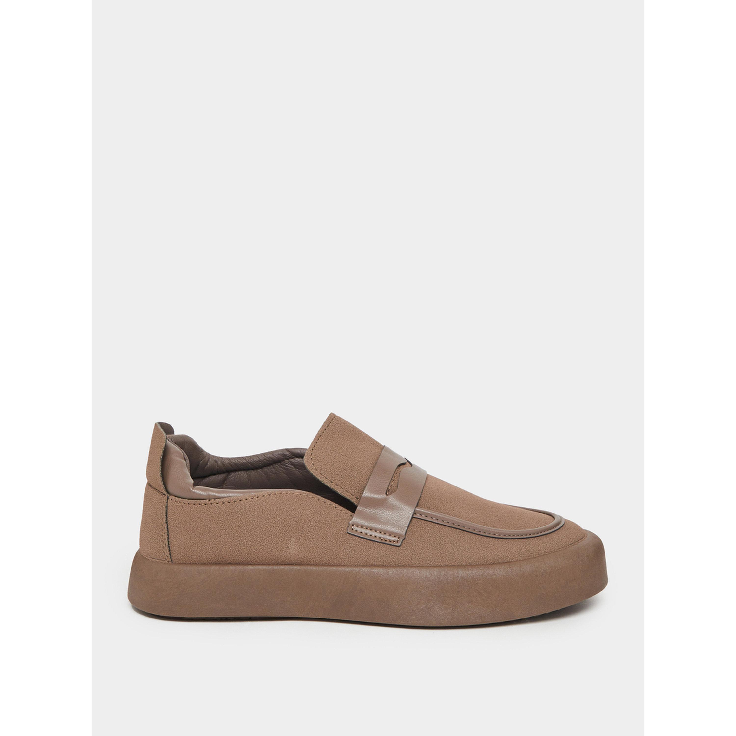 Styli Men Brown Suede-Look Loafers-men-shoes-loafersandmoccasins-image-2