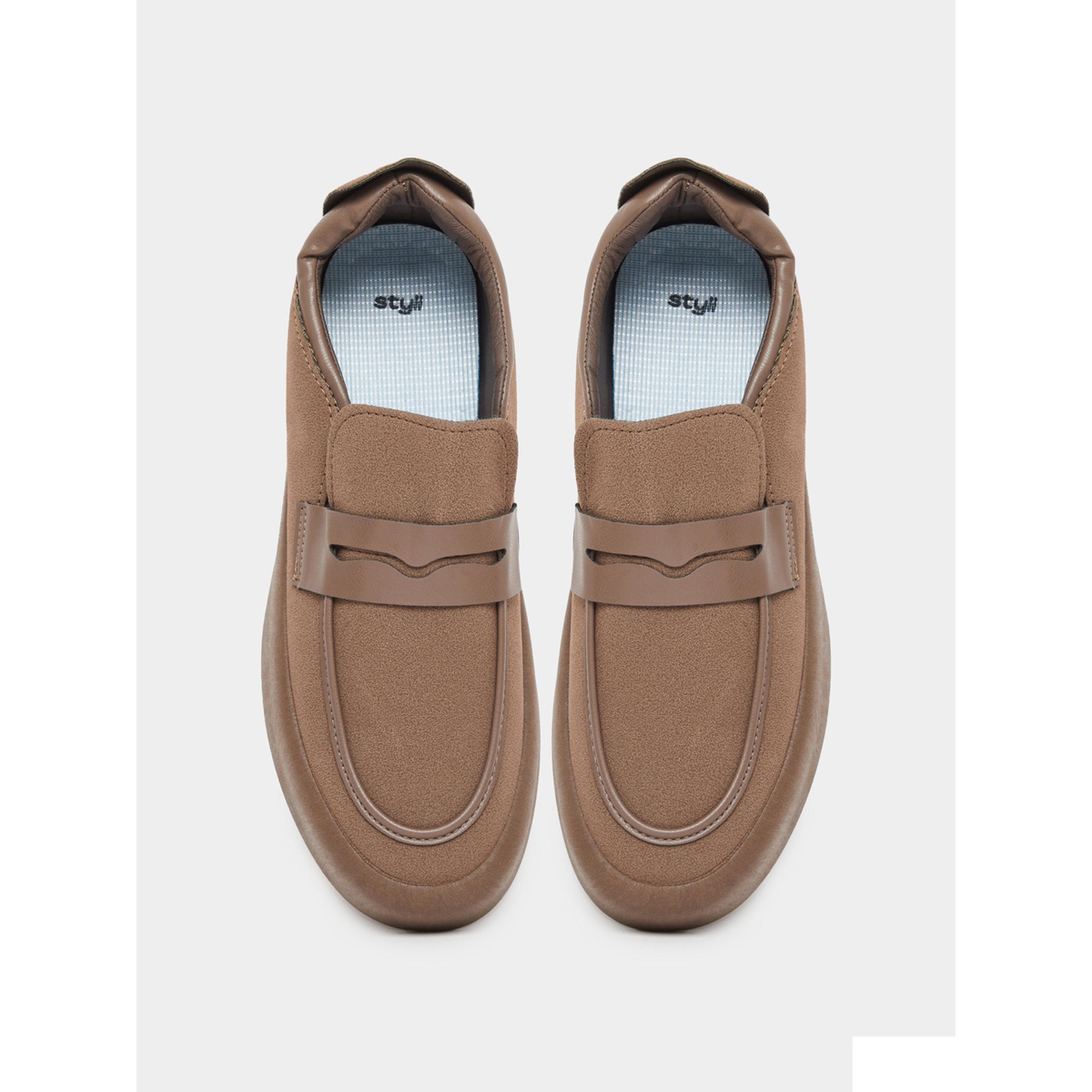 Styli Men Brown Suede-Look Loafers-men-shoes-loafersandmoccasins-image-3