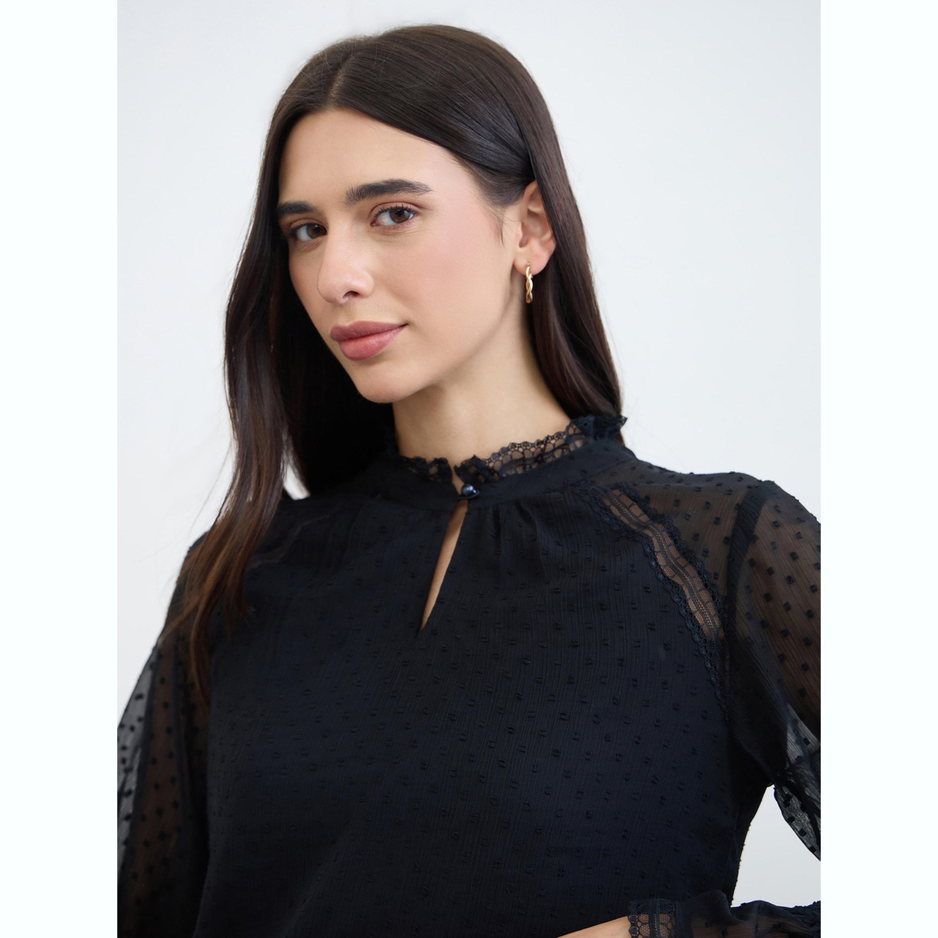 بلوزة دوبي بتفاصيل دانتيل-women-clothing-shirtsandblouses-blouses-image-4