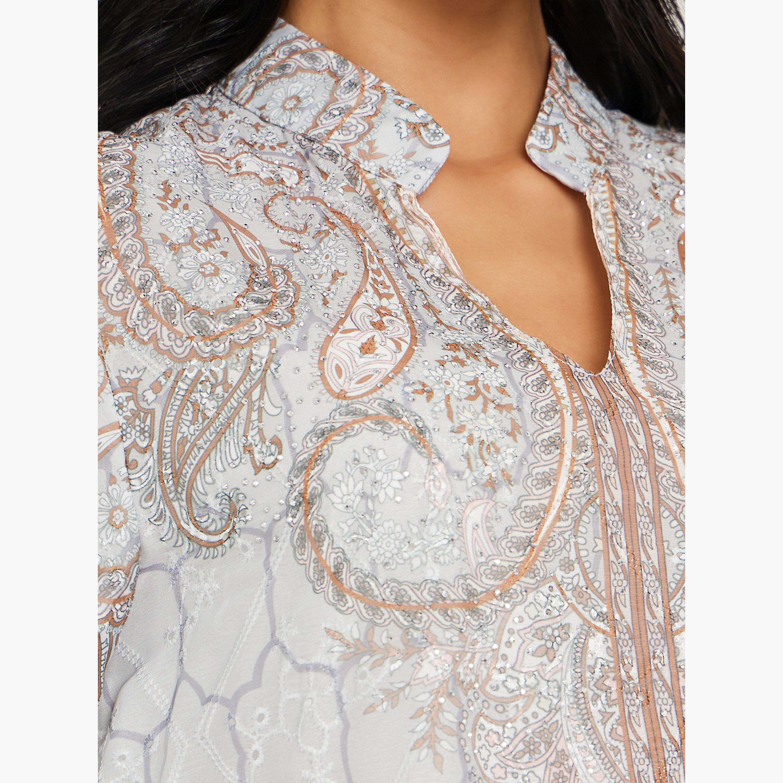 أميرة x ستايلي جلابية مطبوعة وتزيينات أحجار الراين-women-arabicclothing-jalabiyas-image-4