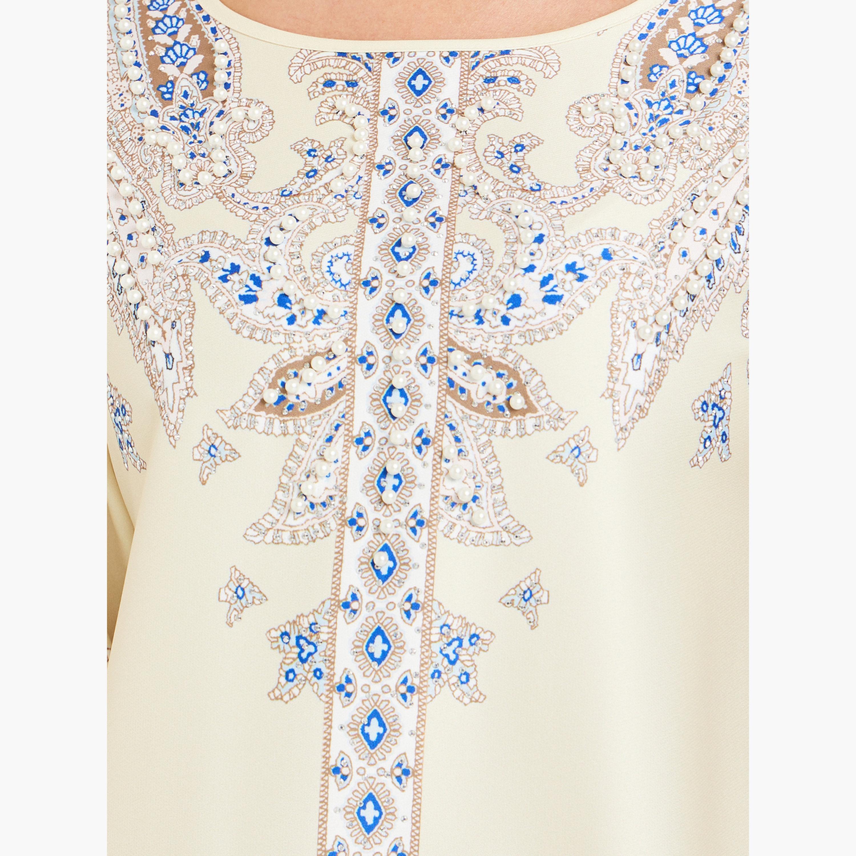جلابية بأكمام طويلة وتفاصيل مزينة-women-arabicclothing-jalabiyas-image-4