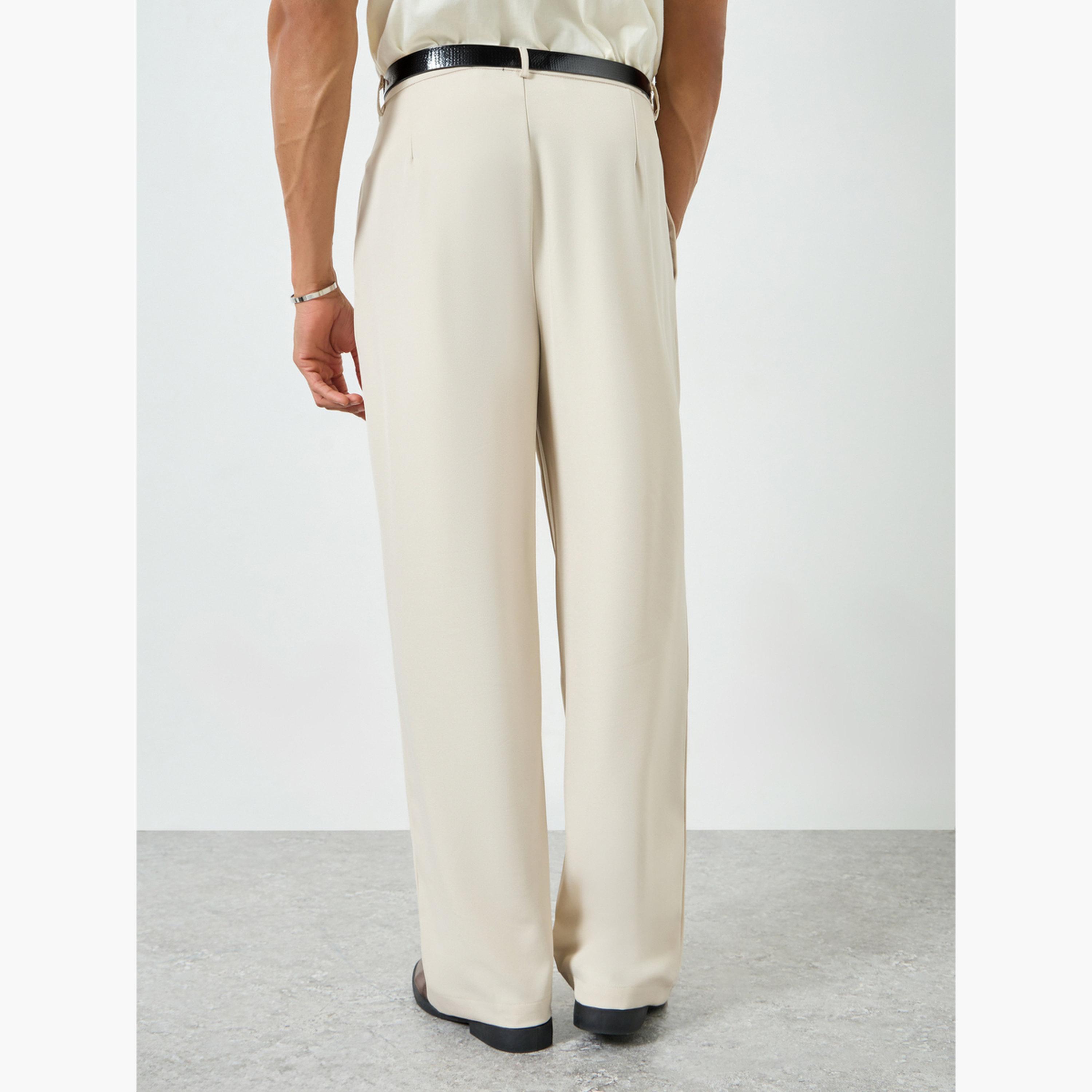 Styli Men Brown Double Fold Pleat Baggy Trousers-men-clothing-bottoms-trousersandchinos-trousers-image-3