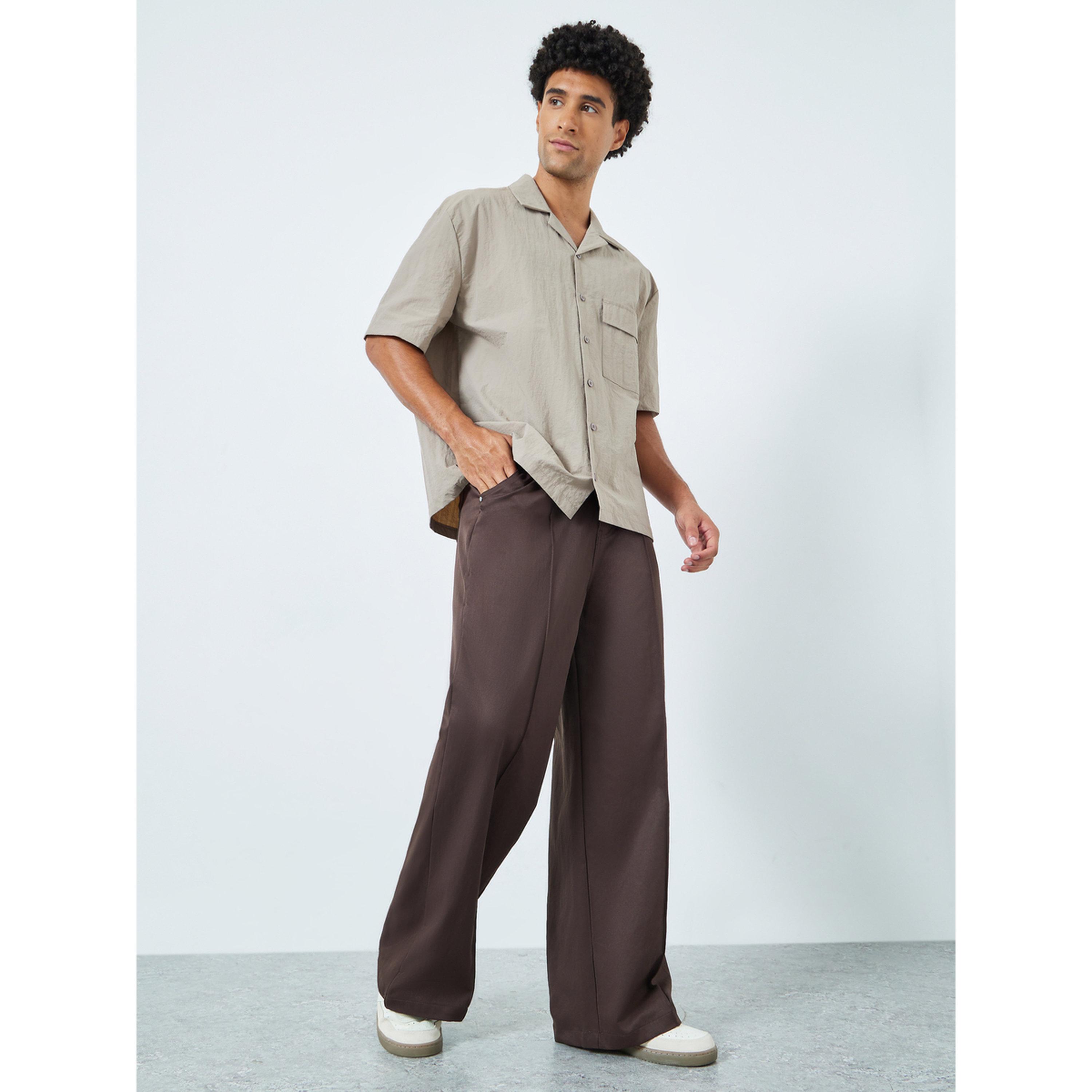 Styli Men Baggy Panelled Trousers with Pocket Detail-men-clothing-bottoms-trousersandchinos-trousers-image-2