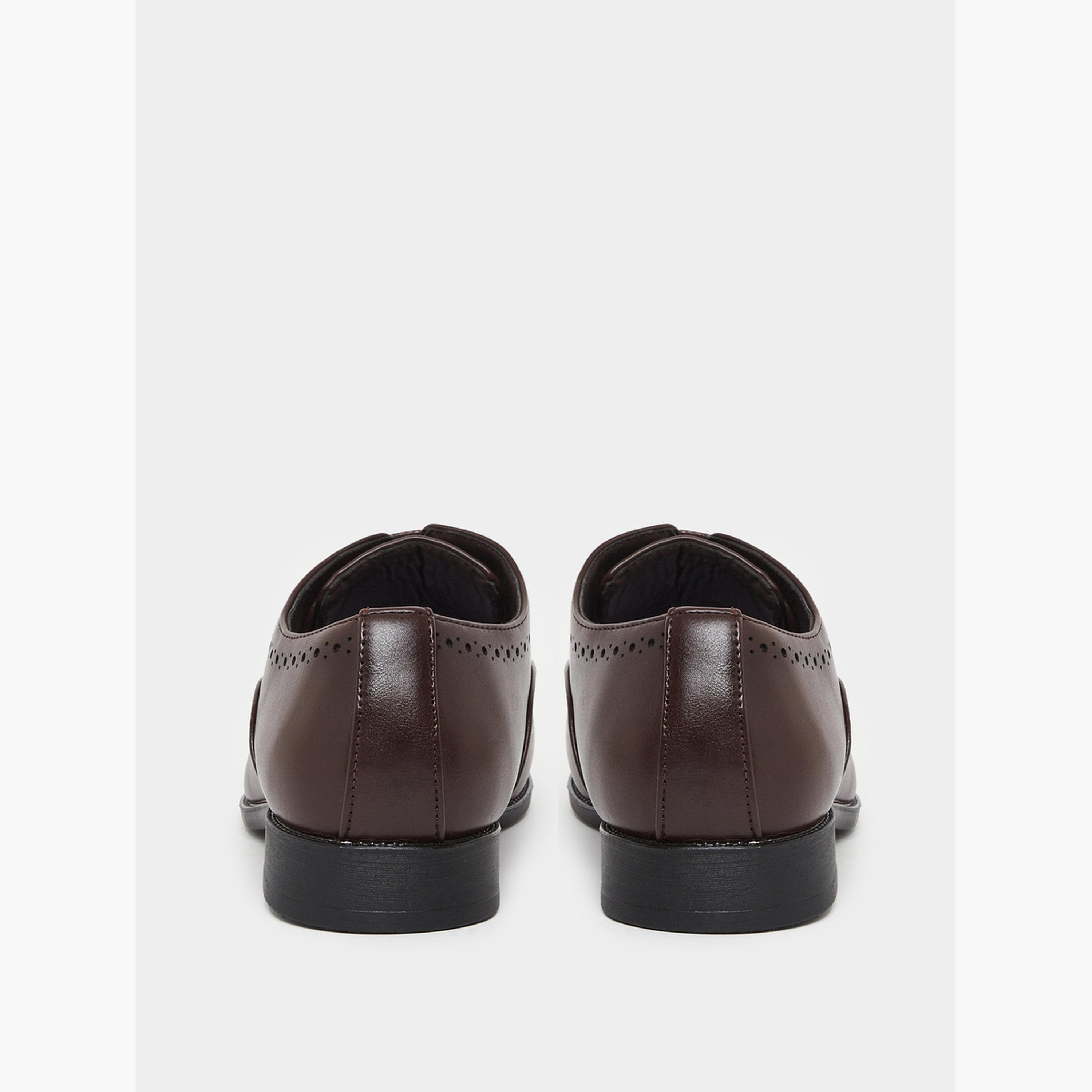 Styli Men Brown Leather Oxford Brogue Shoes-men-shoes-loafersandmoccasins-image-4