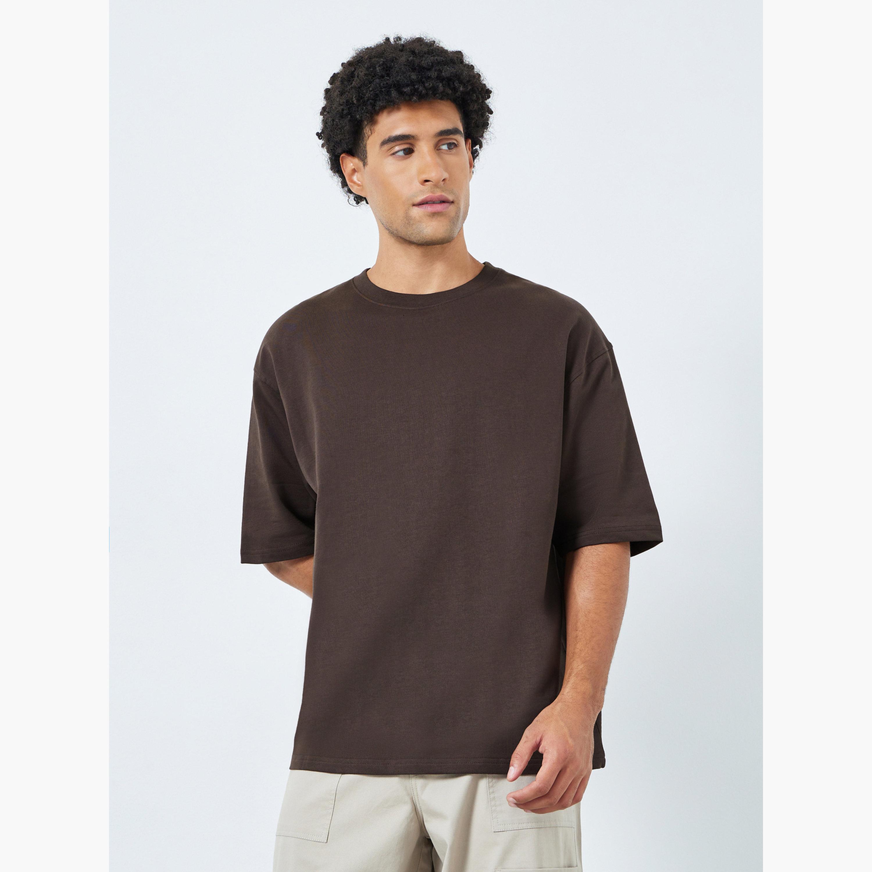 Styli Men Brown Tapestry Print Oversized T-Shirt-men-clothing-tshirtsandpolos-polos-image-1