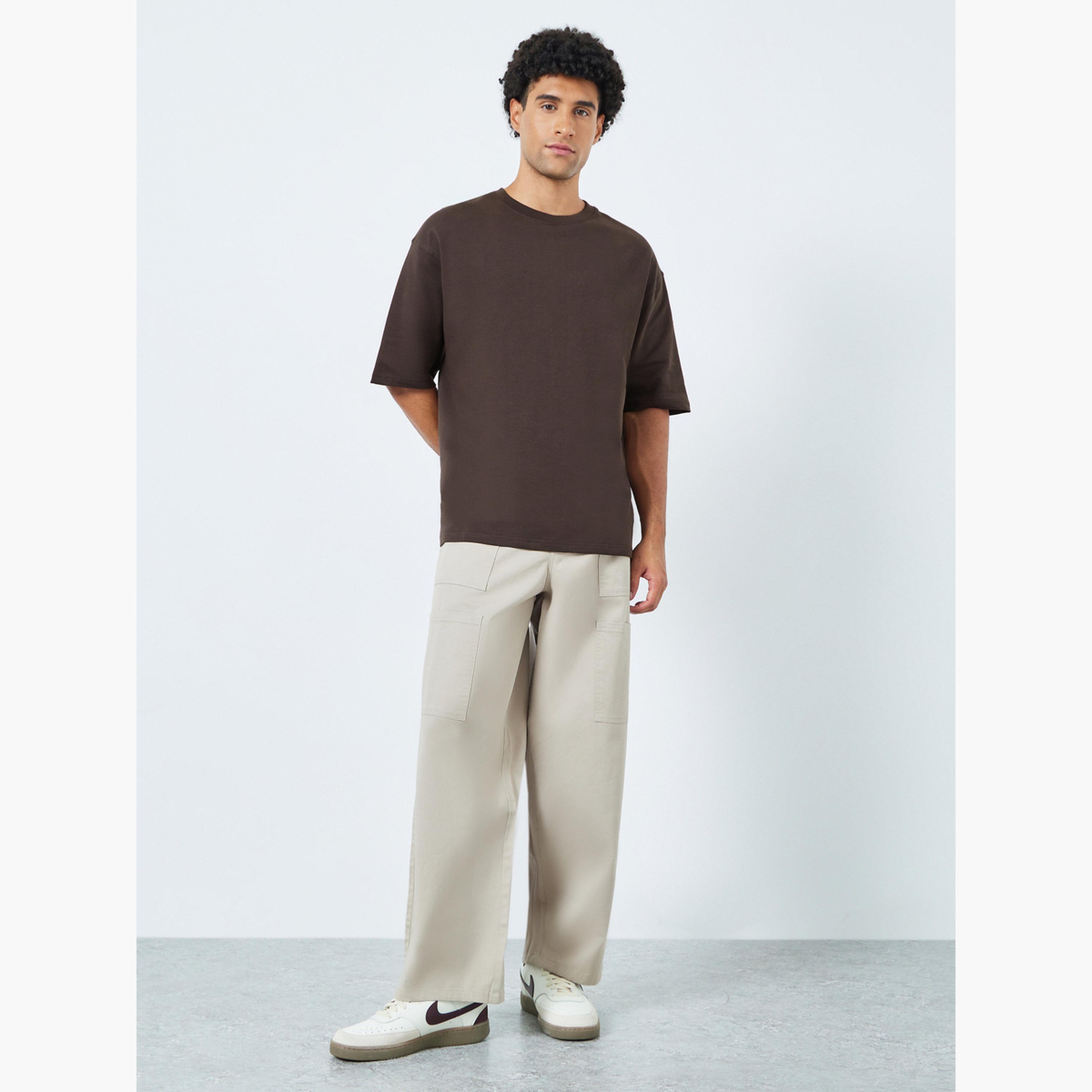 Styli Men Brown Tapestry Print Oversized T-Shirt-men-clothing-tshirtsandpolos-polos-image-2