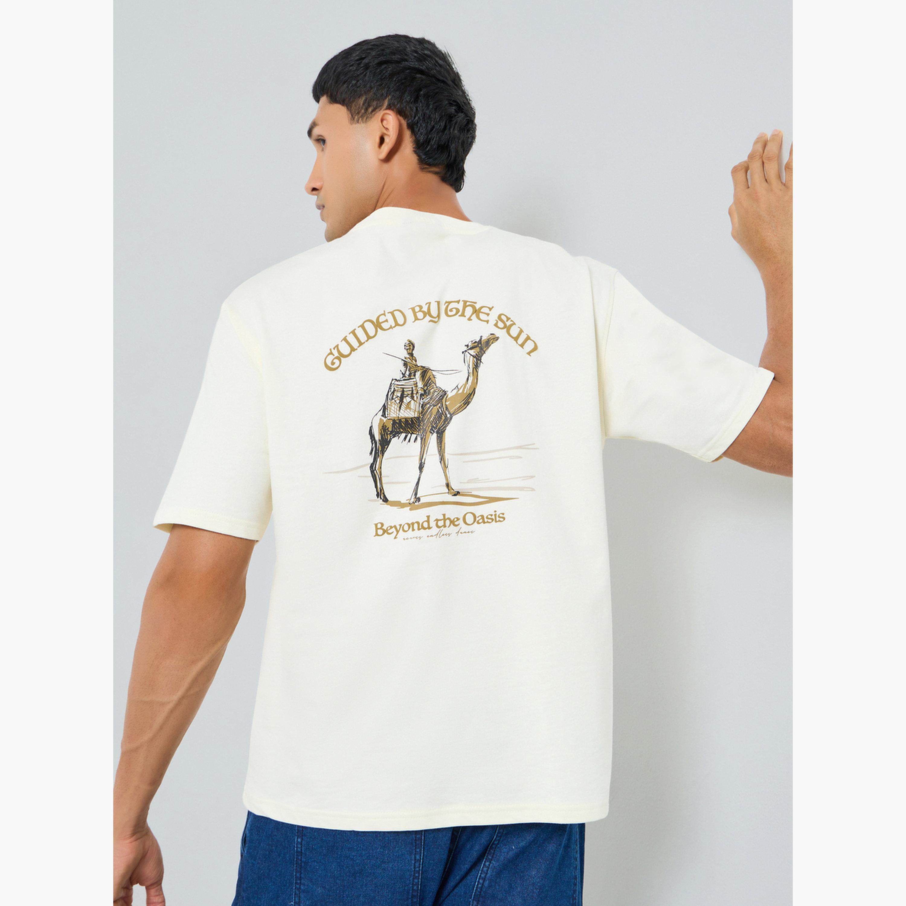 Styli Men Oversized Camel Graphic T-Shirt-men-clothing-tshirtsandpolos-tshirts-image-3