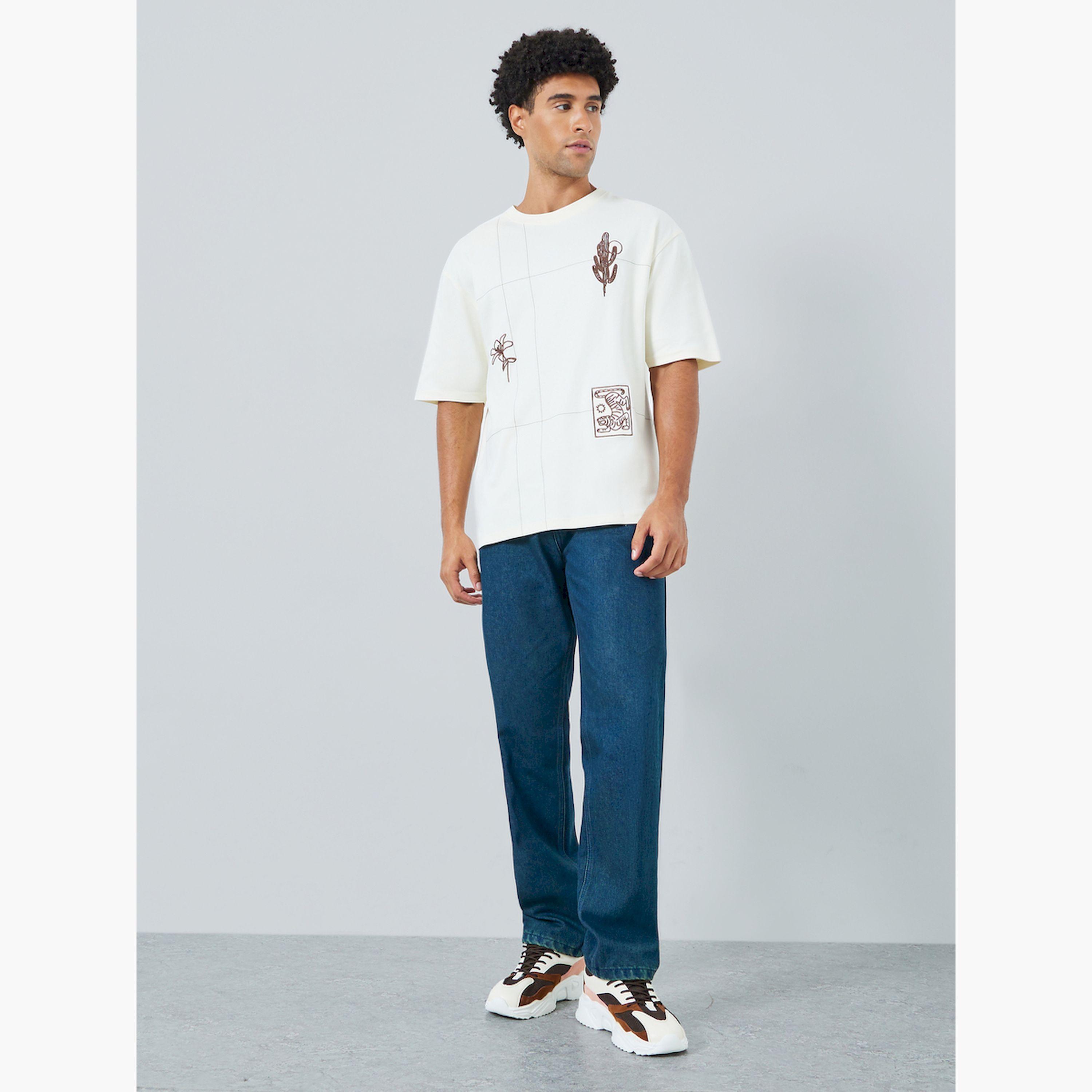 Styli Men Embroidered Oversized T-Shirt-men-clothing-tshirtsandpolos-tshirts-image-2