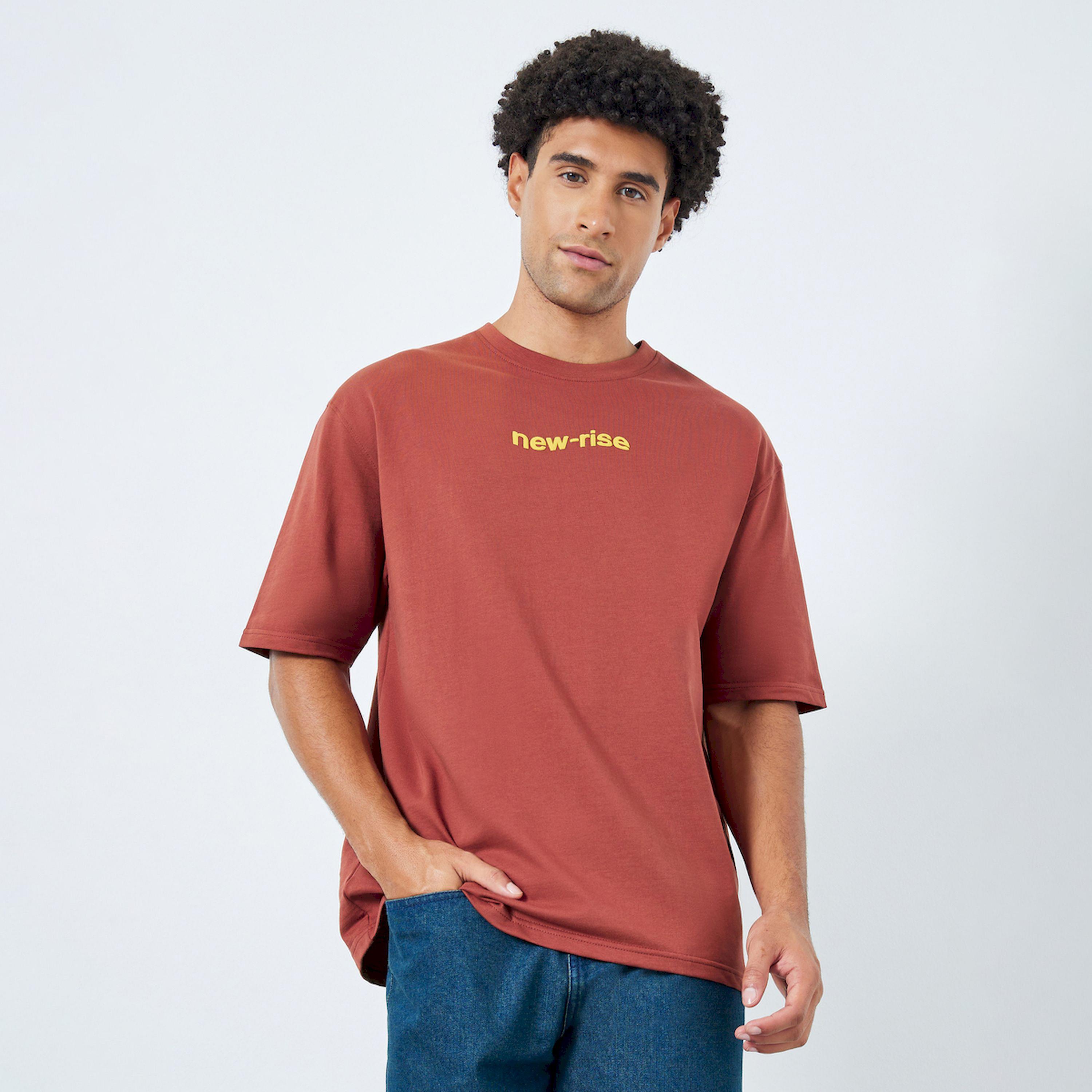 Styli Men Rust Graphic Print Oversized T-Shirt-men-clothing-tshirtsandpolos-tshirts-image-1