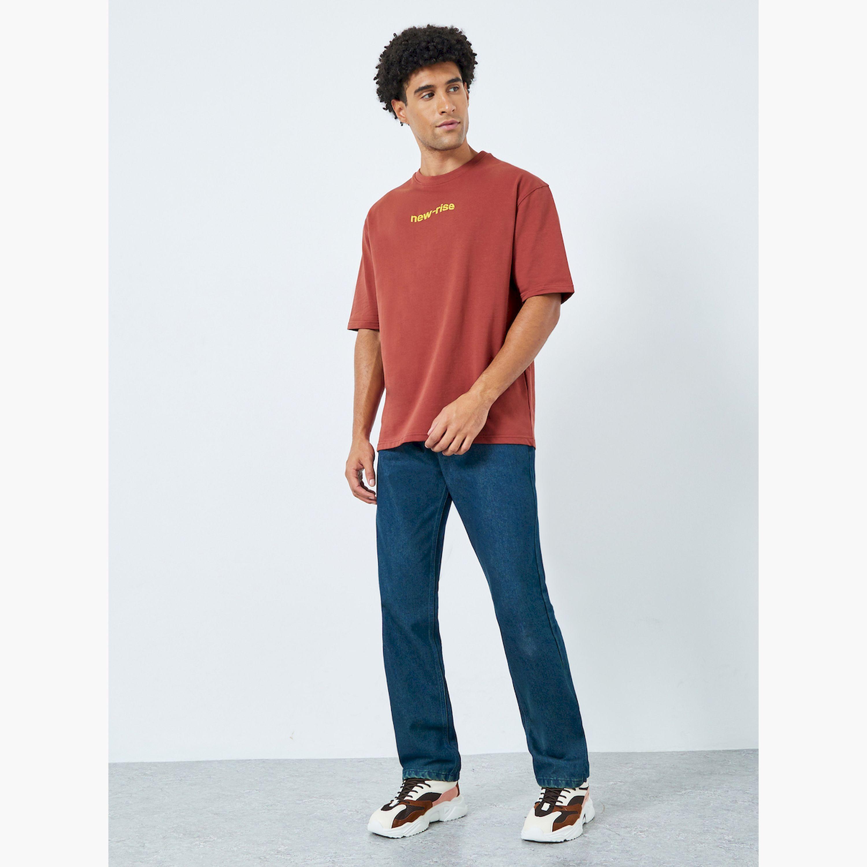 Styli Men Rust Graphic Print Oversized T-Shirt-men-clothing-tshirtsandpolos-tshirts-image-2