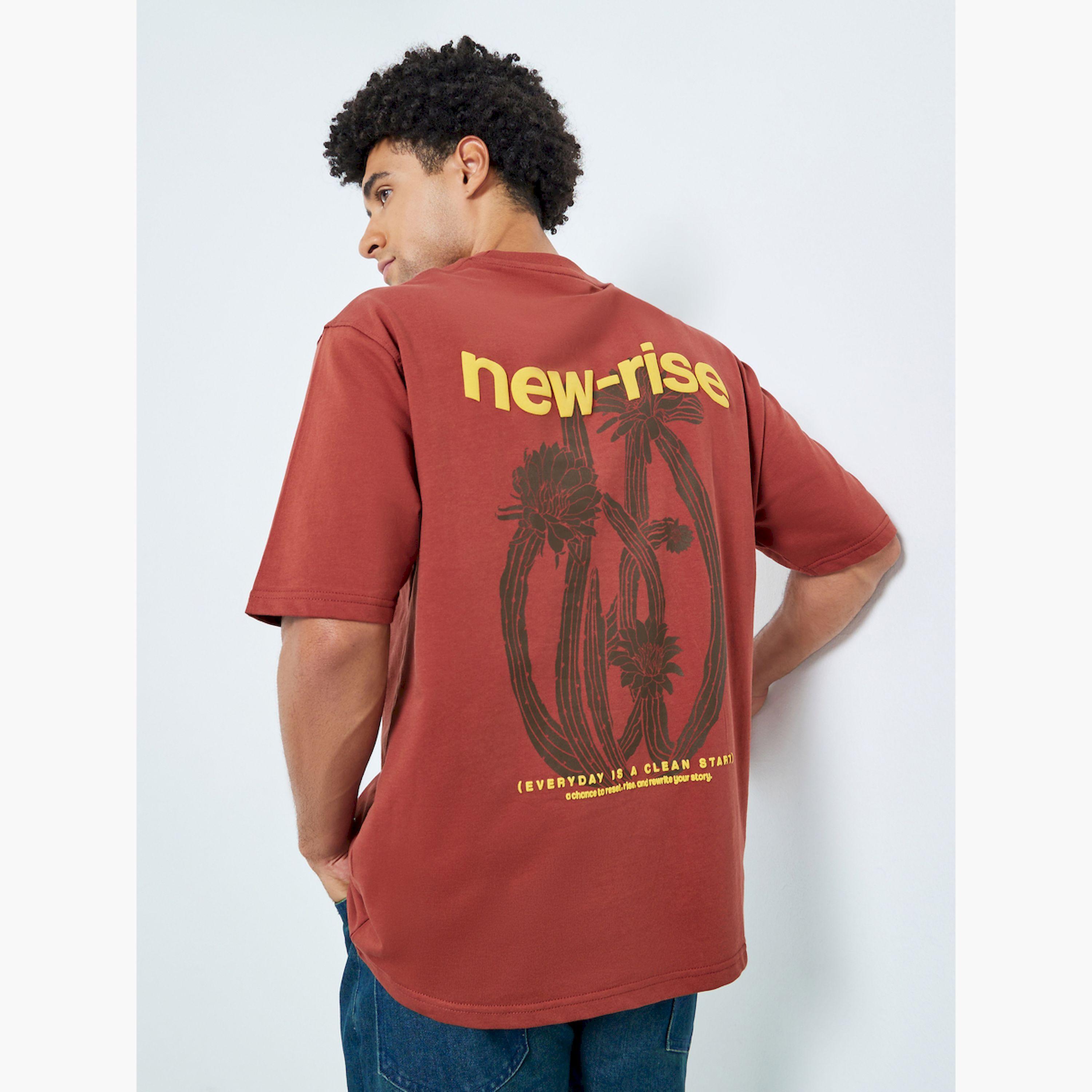 Styli Men Rust Graphic Print Oversized T-Shirt-men-clothing-tshirtsandpolos-tshirts-image-3