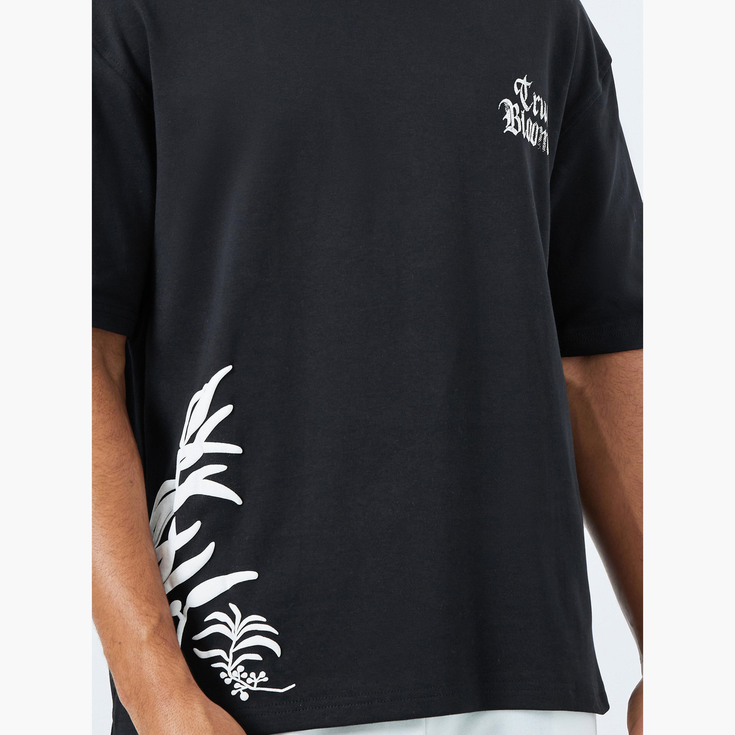 Styli Men Leaf Graphic Print Oversized T-Shirt-men-clothing-tshirtsandpolos-polos-image-3