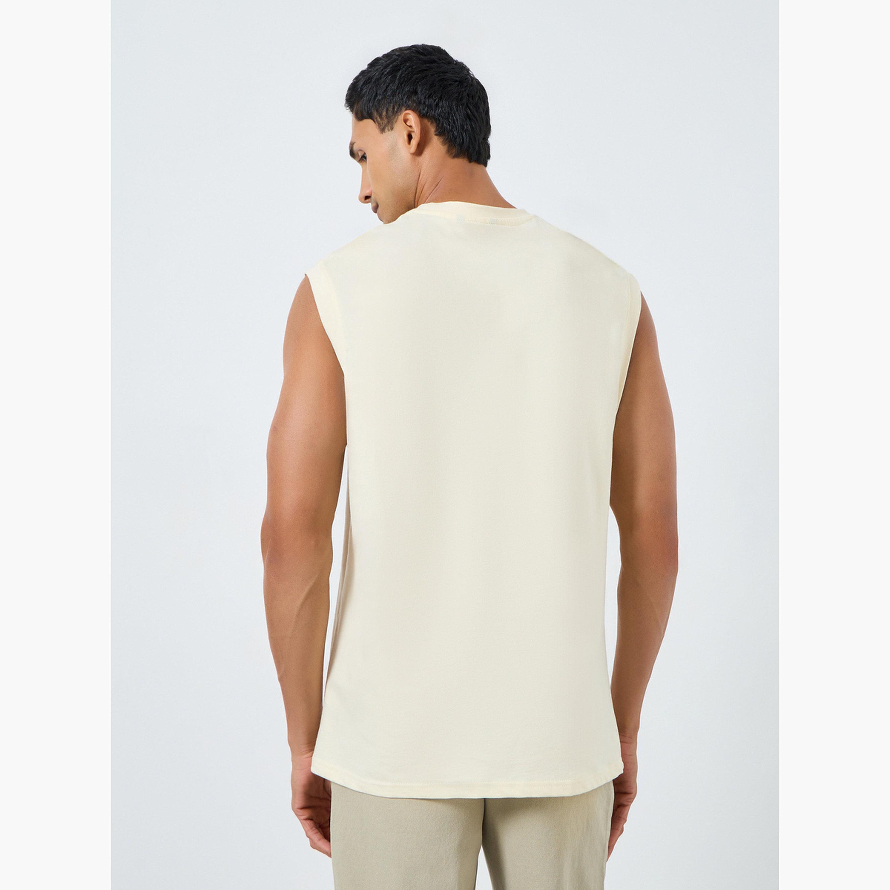 Styli Men Cream Graphic Print Tank-men-clothing-tshirtsandpolos-vests-image-4