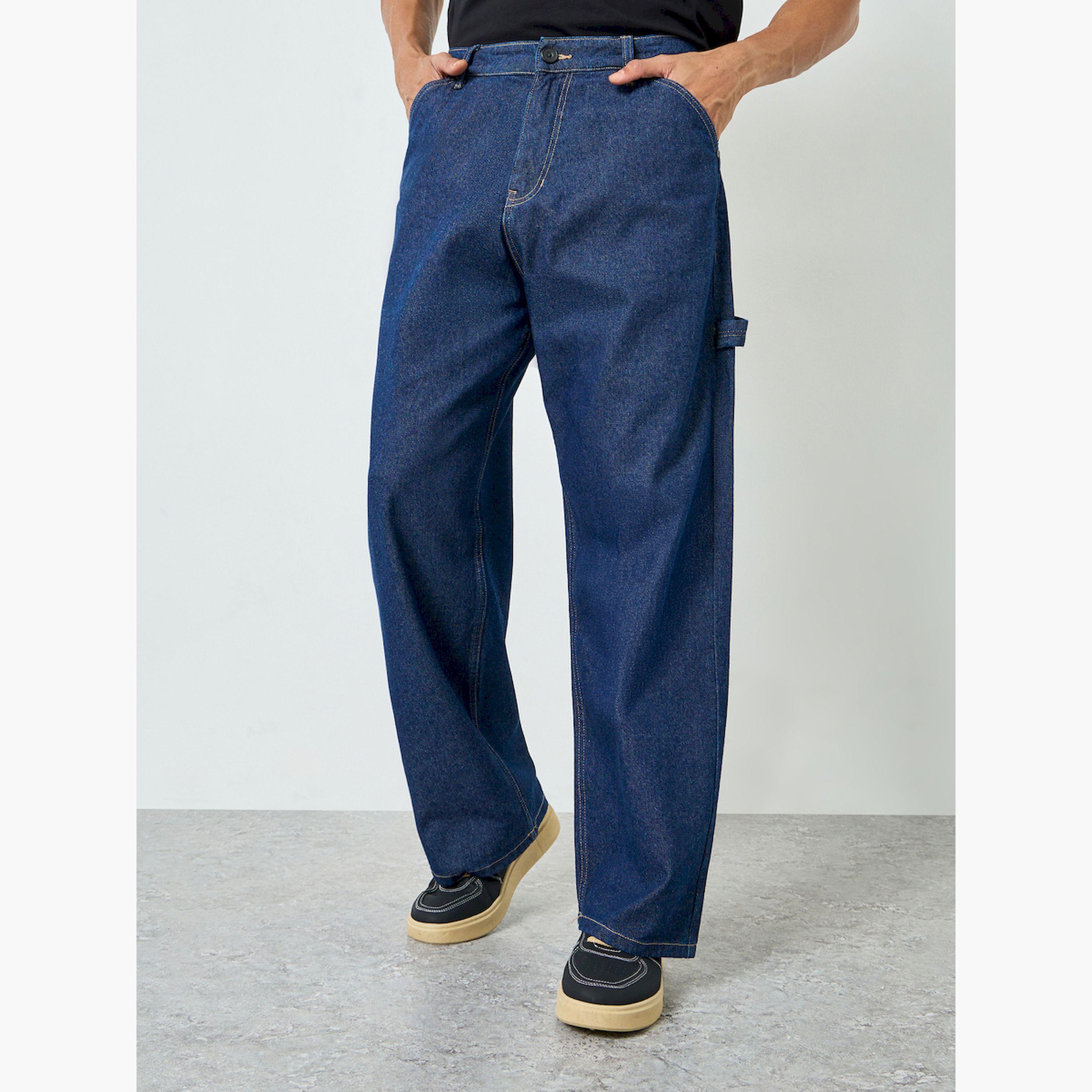 جينز رجالي واسع بنمط كاربنتر وخصر متوسط-men-clothing-bottoms-jeans-image-1