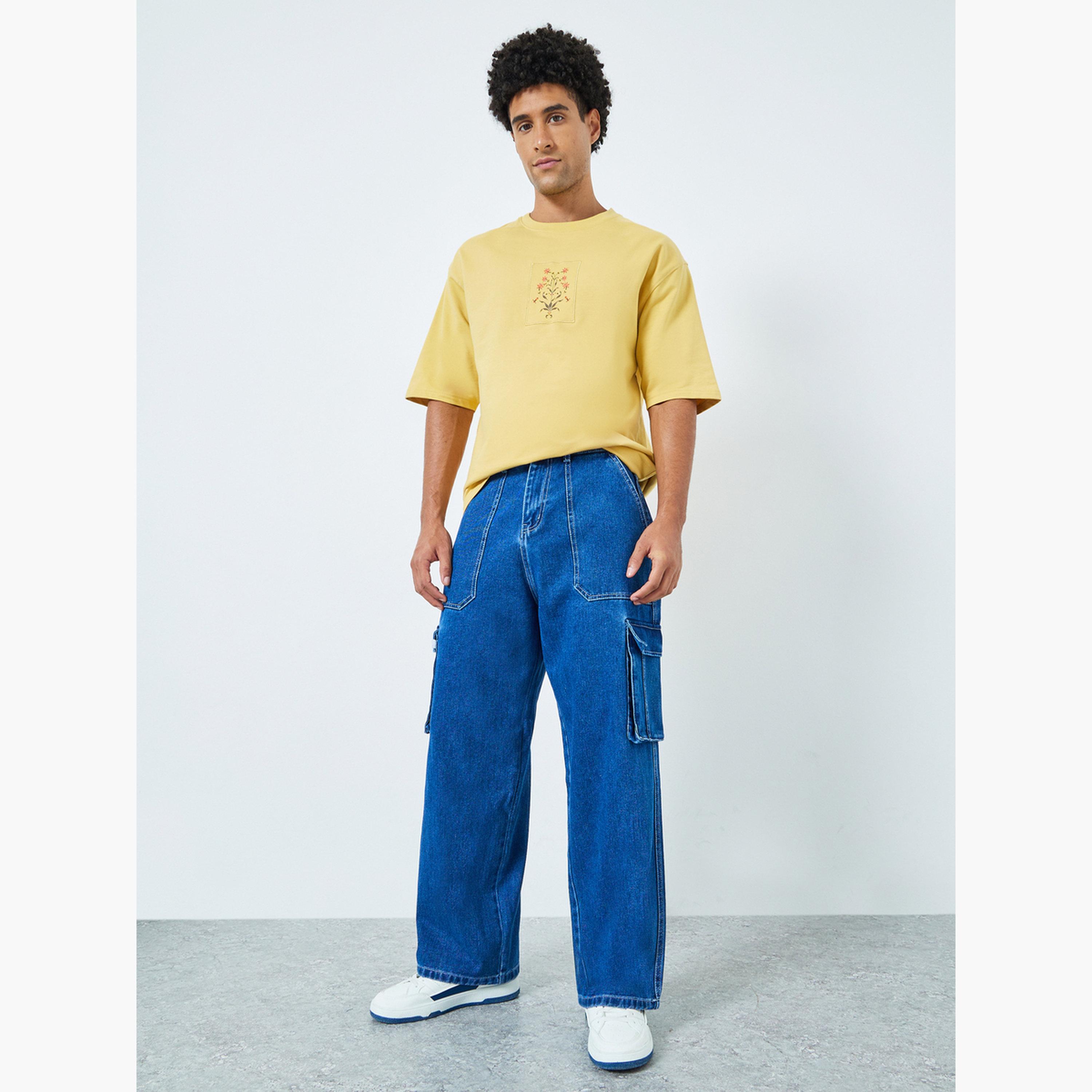 Styli Men Baggy Cargo Jeans with Pockets-men-clothing-bottoms-jeans-image-2