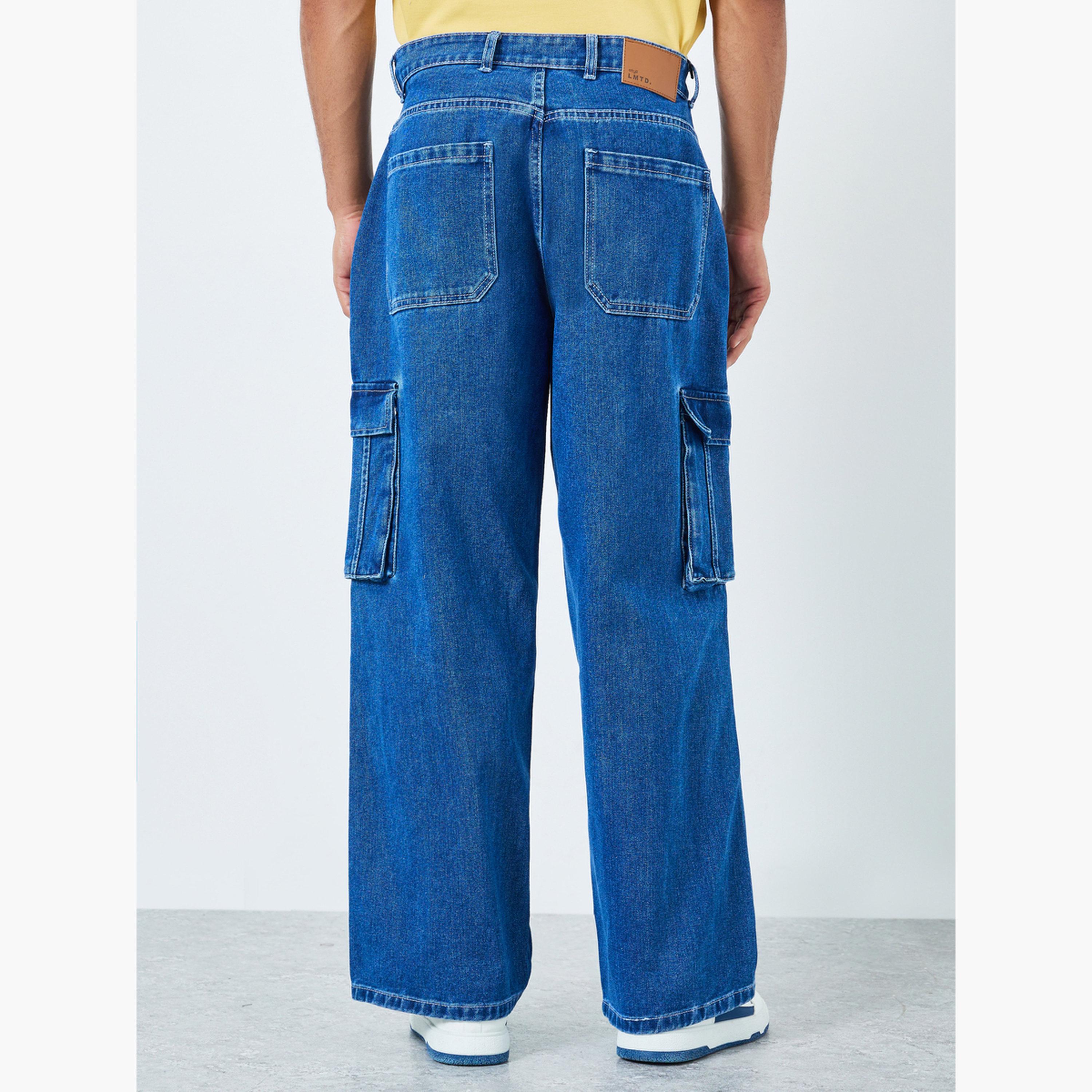Styli Men Baggy Cargo Jeans with Pockets-men-clothing-bottoms-jeans-image-3