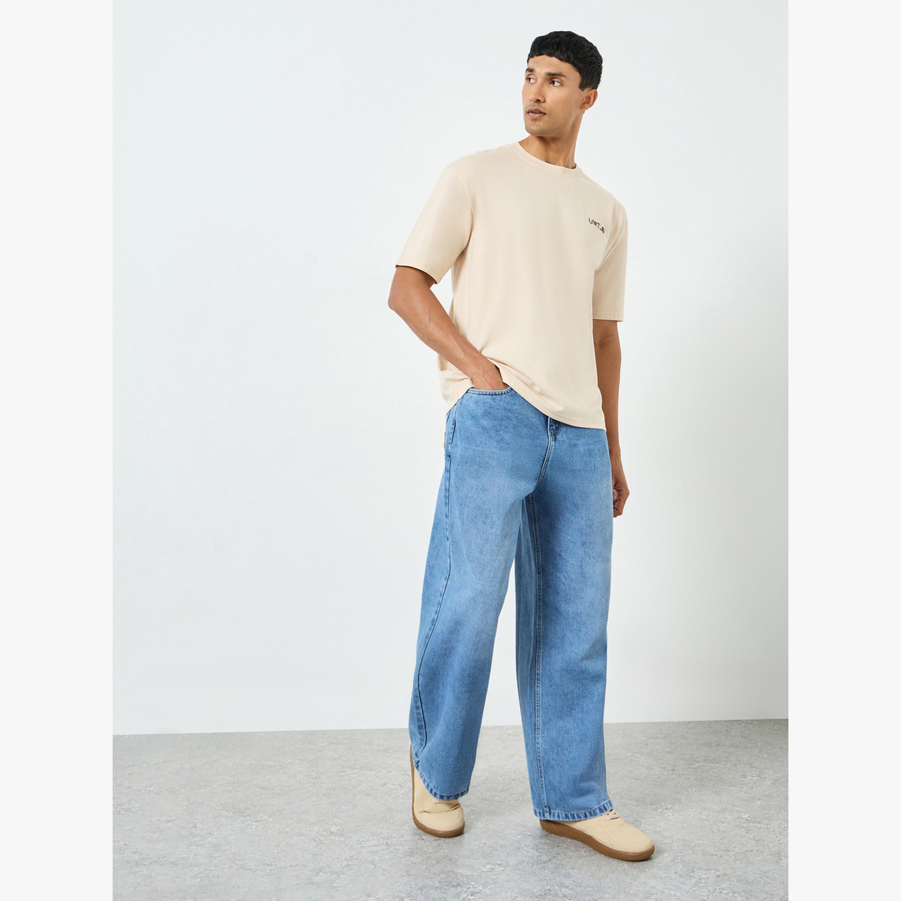 Styli Men Baggy Jeans with Applique Pocket Detail-men-clothing-bottoms-jeans-image-2