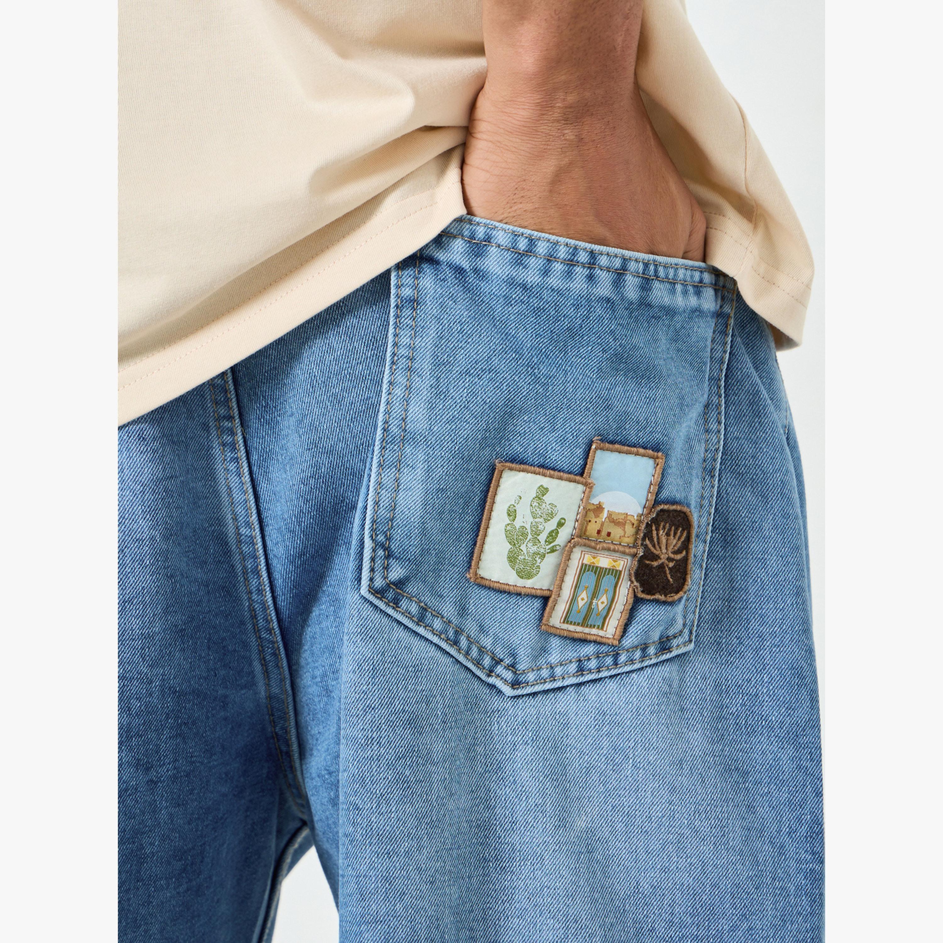 Styli Men Baggy Jeans with Applique Pocket Detail-men-clothing-bottoms-jeans-image-3