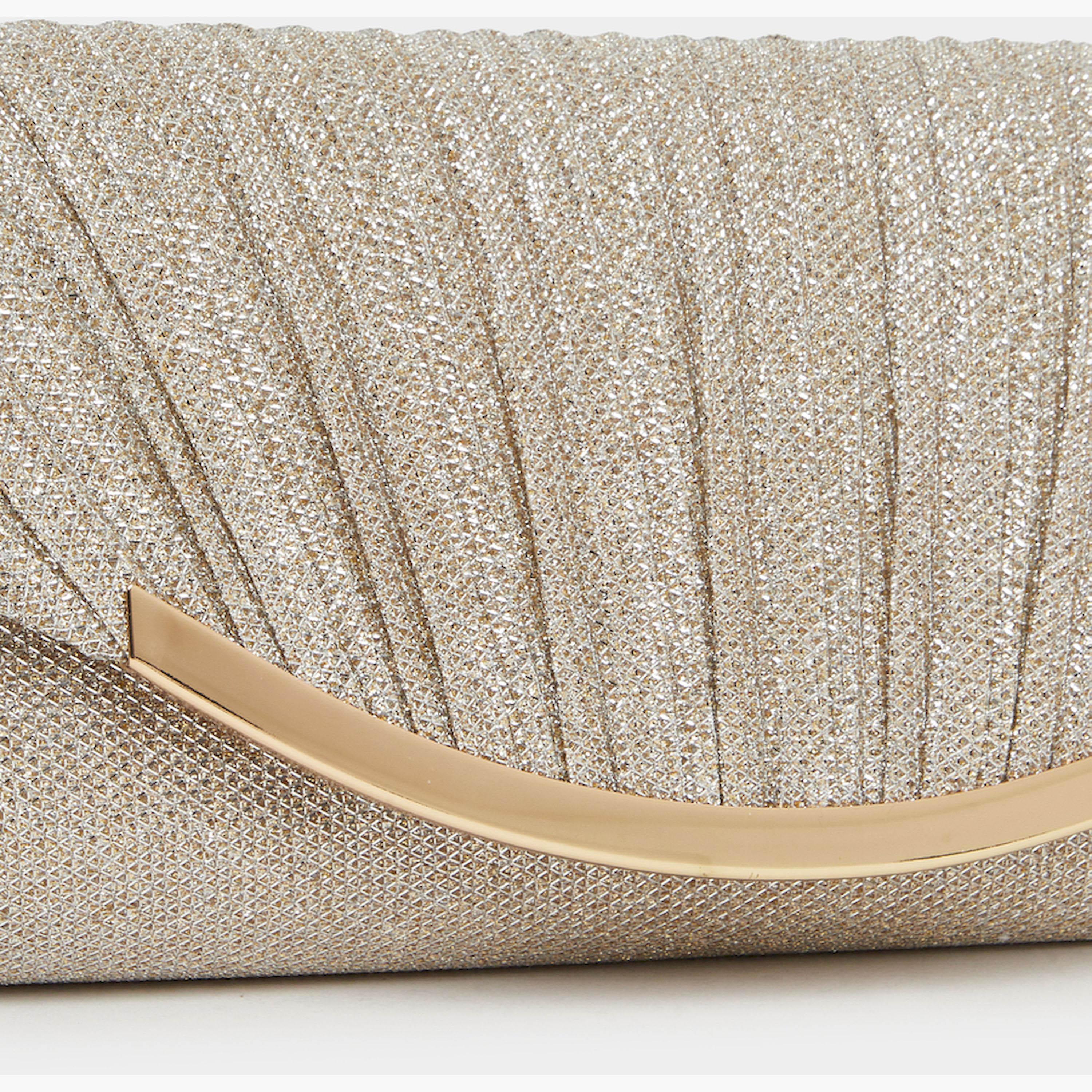 Styli Pleated Embellished Clutch with Chain Strap-women-bagsandwallets-handbags-image-2