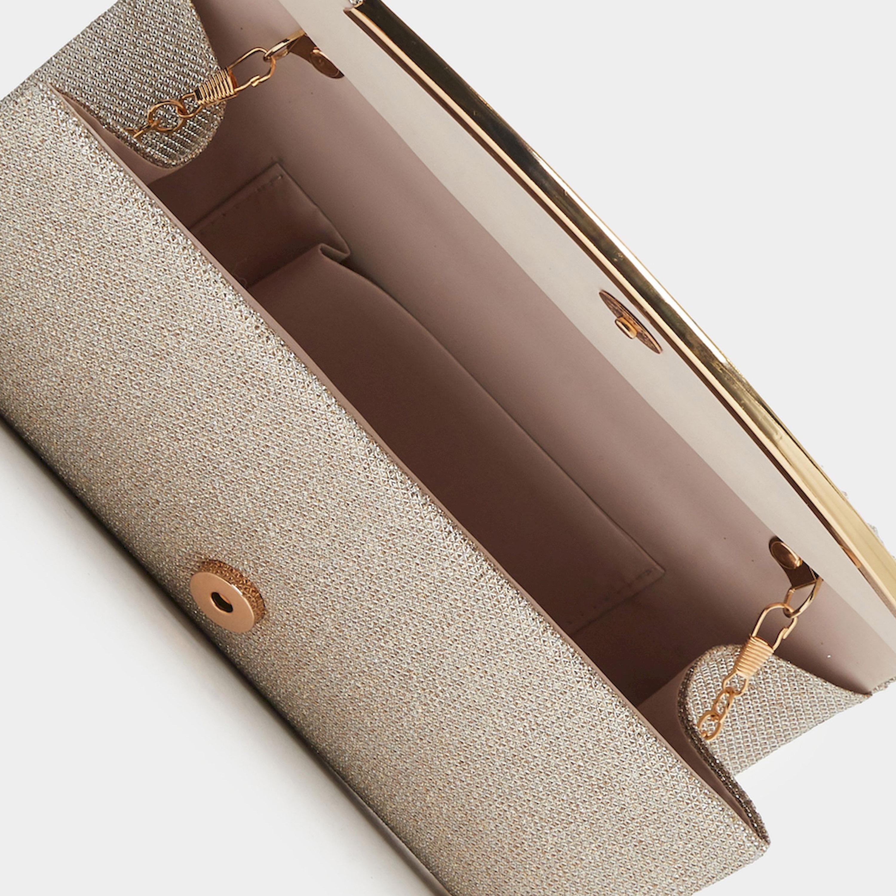 Styli Pleated Embellished Clutch with Chain Strap-women-bagsandwallets-handbags-image-4
