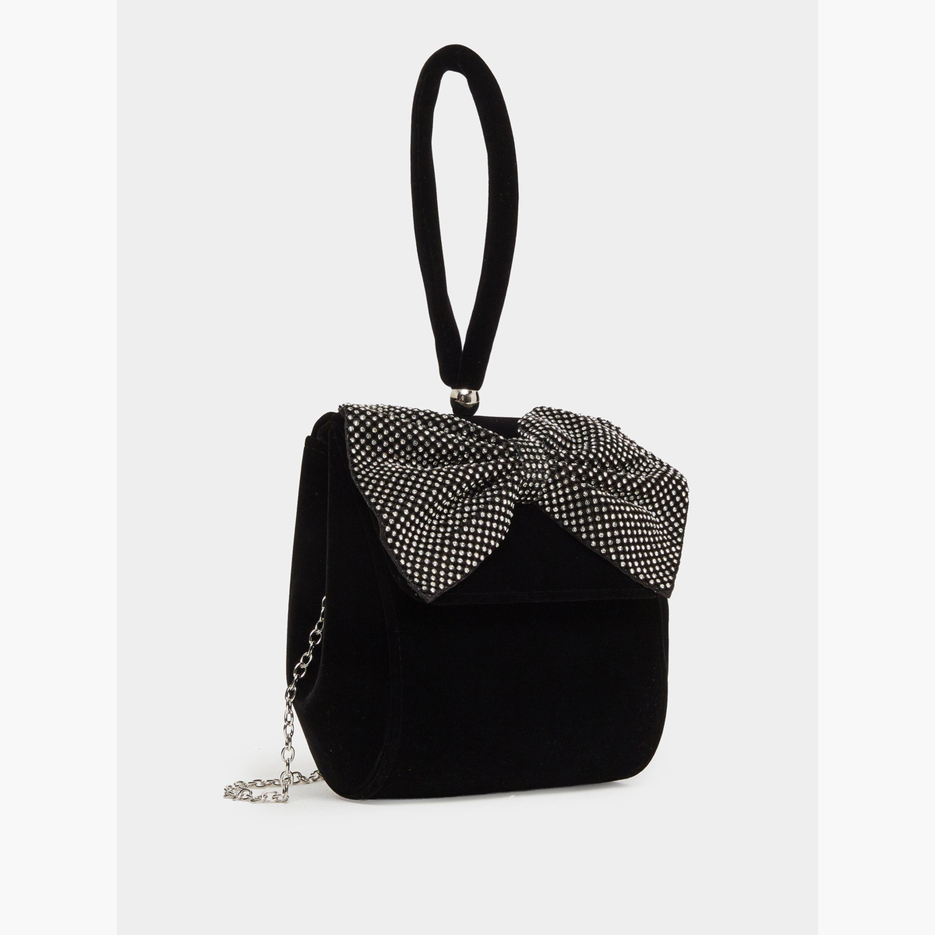 حقيبة كلاتش مخمل بفيونكة من حجر الراين-women-bagsandwallets-handbags-image-1
