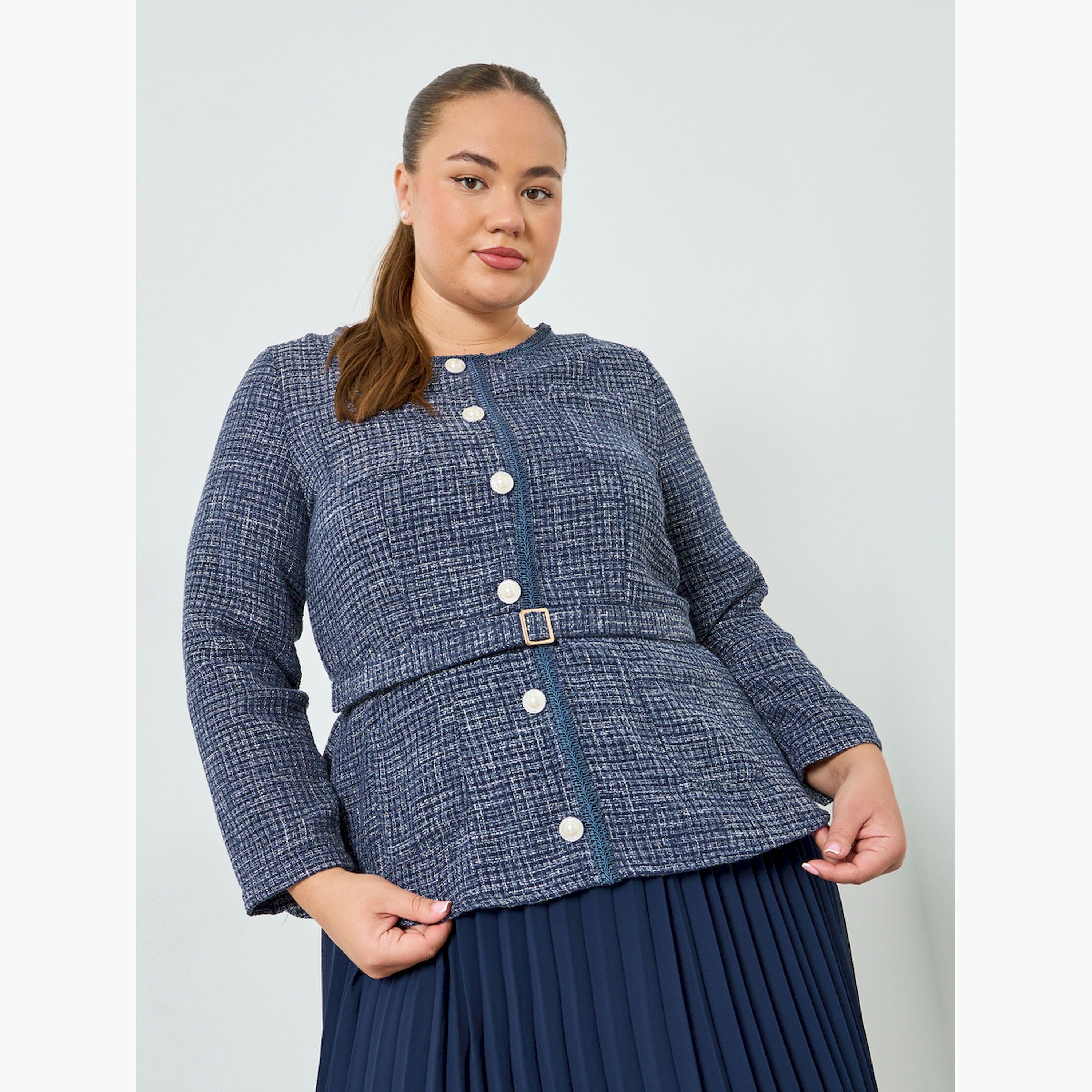 فستان ميدي مقاس كبير بأكمام طويلة وحافة واسعة-women-clothing-dresses-image-2