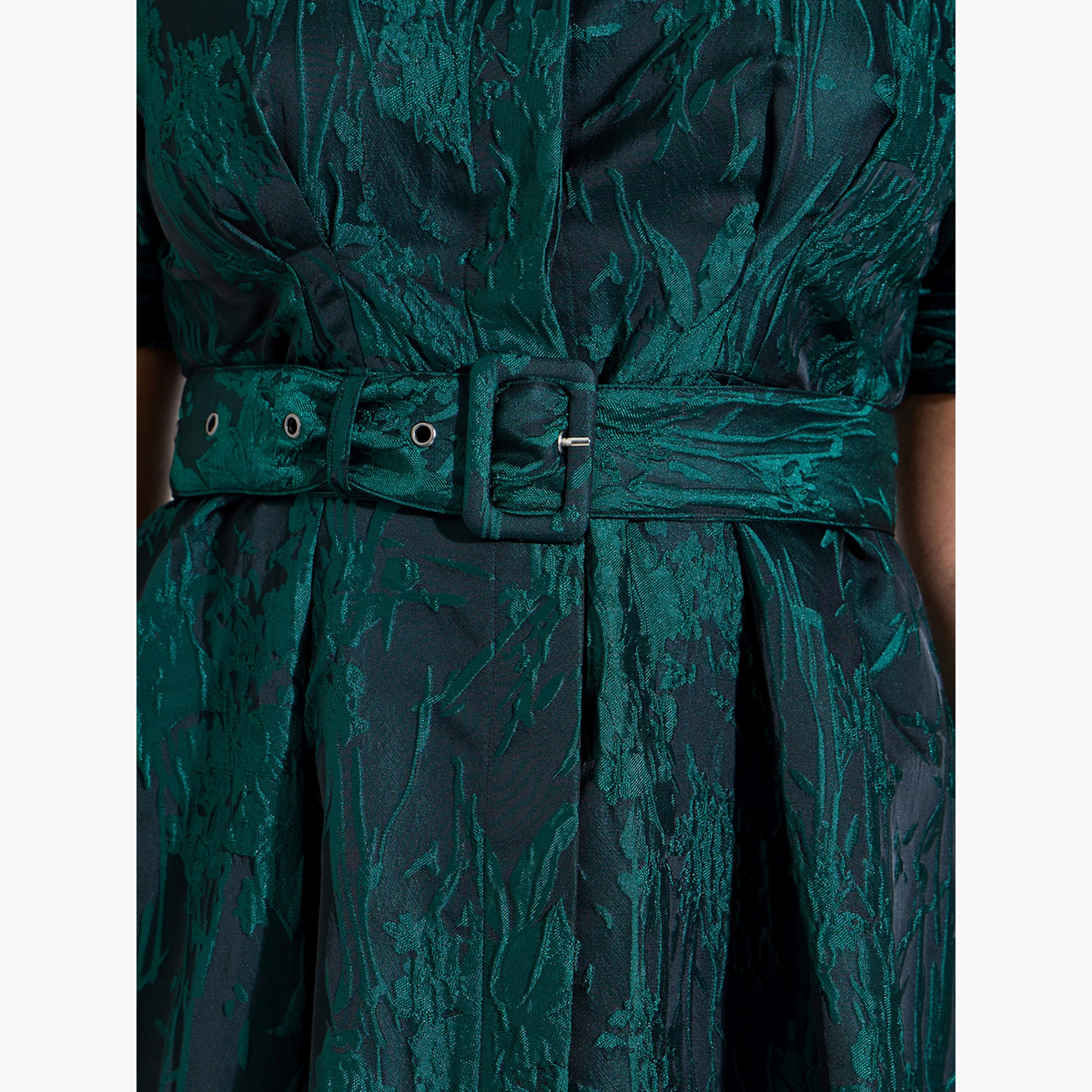 Styli Plus Size Dark Green Jacquard A-Line Maxi Dress-women-clothing-dresses-image-5
