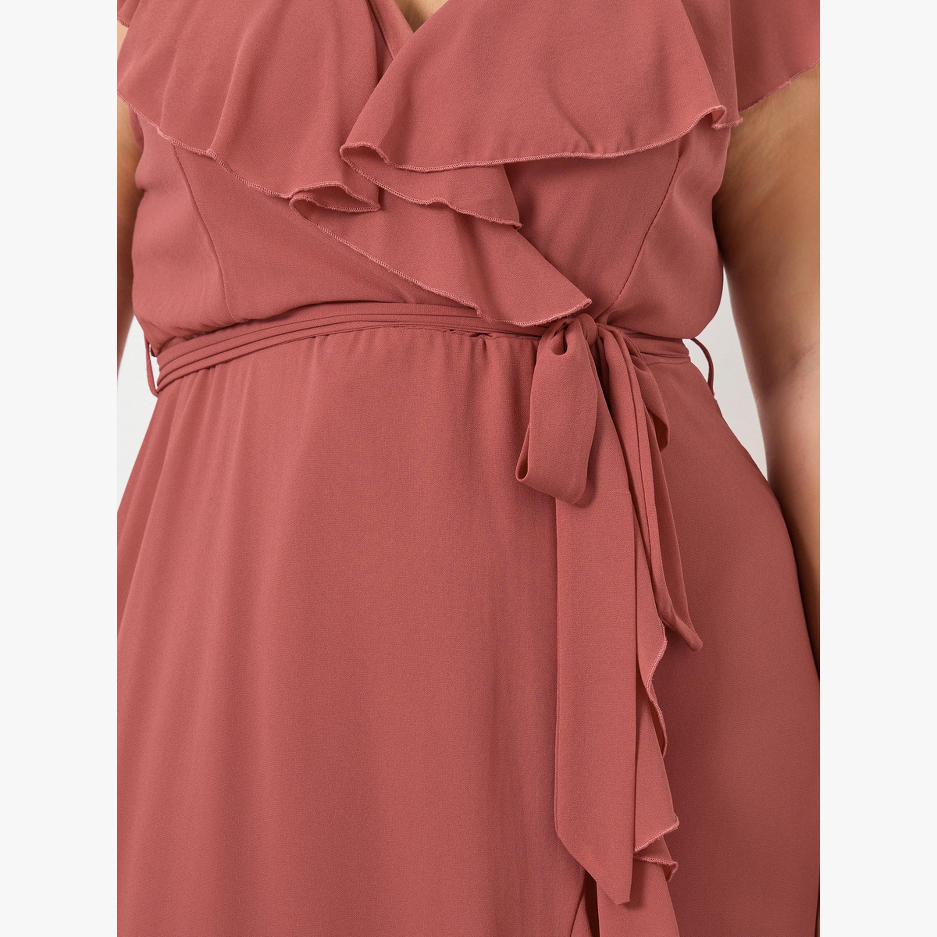 Styli Plus Size Rust Ruffled Detail Maxi Dress-women-clothing-dresses-image-5