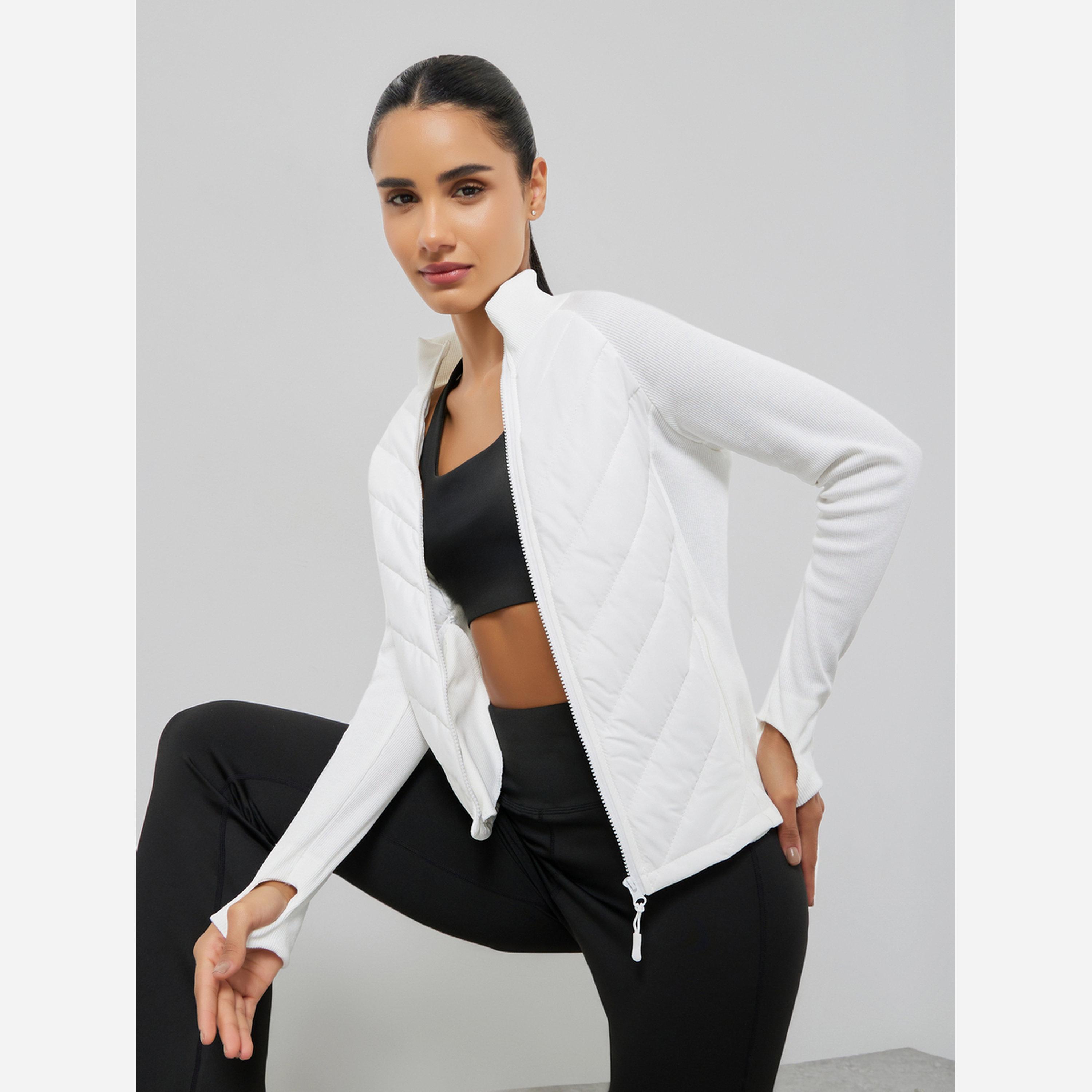 ستايلي - جاكيت مبطن أكمام طويلة وتفاصيل فتحة الإبهام-women-clothing-sportswearandactivewear-coatsandjackets-jackets-image-2