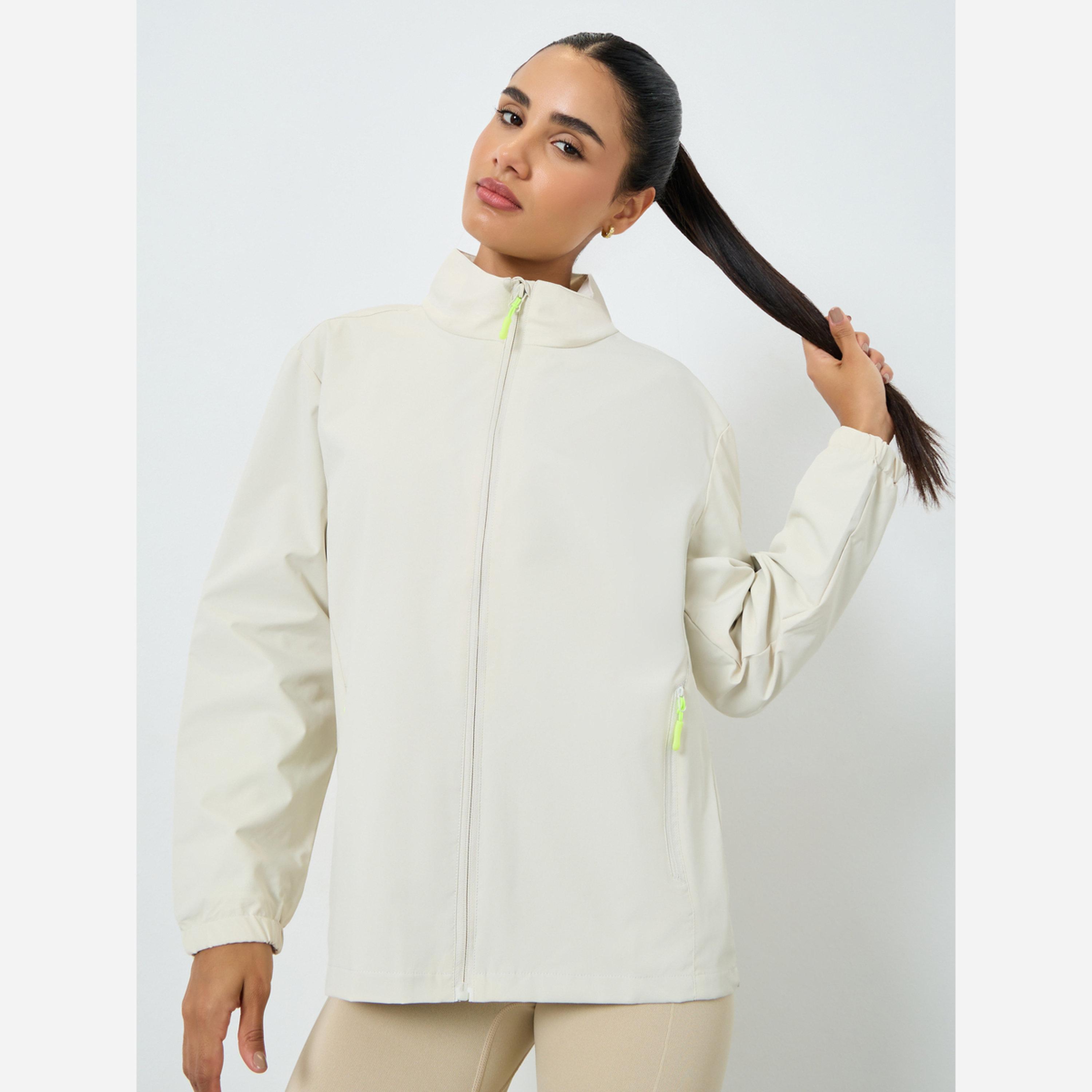 ستايلي - جاكيت واقٍ من الرياح بسحاب لون مغاير-women-clothing-sportswearandactivewear-coatsandjackets-jackets-image-1