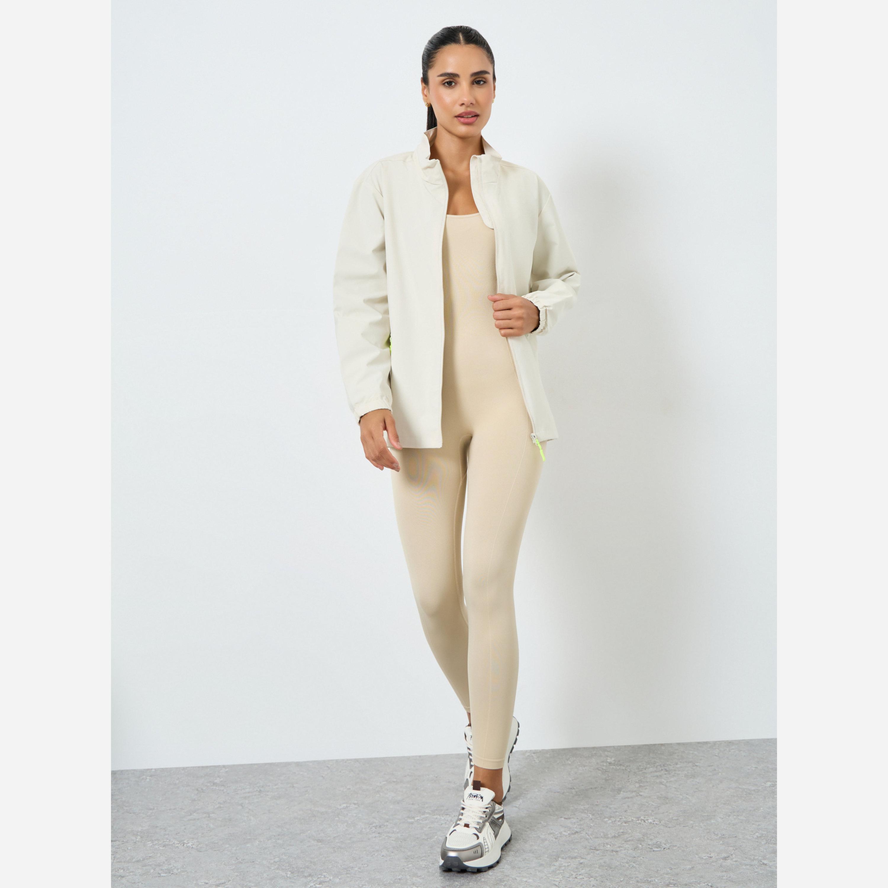 Styli Windbreaker Contrast Zip Up Jacket-women-clothing-sportswearandactivewear-coatsandjackets-jackets-image-3