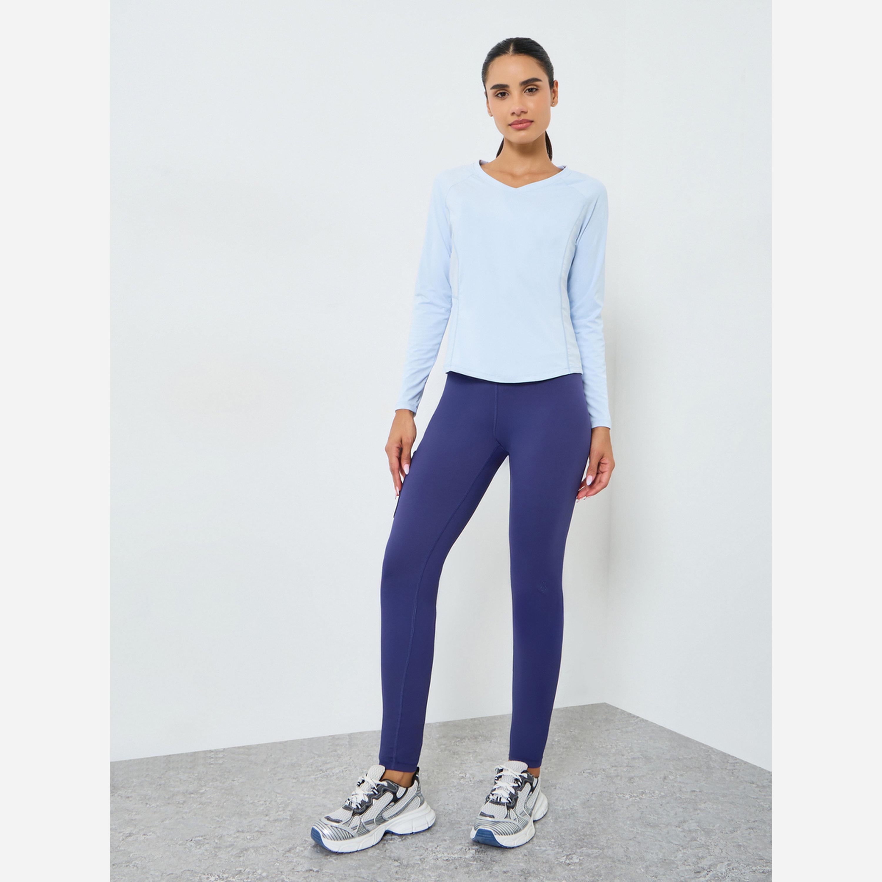 ستايلي - بلوزة أكمام طويلة مع ظهر حرف U مقلوب مشبك-women-clothing-tshirts-image-2