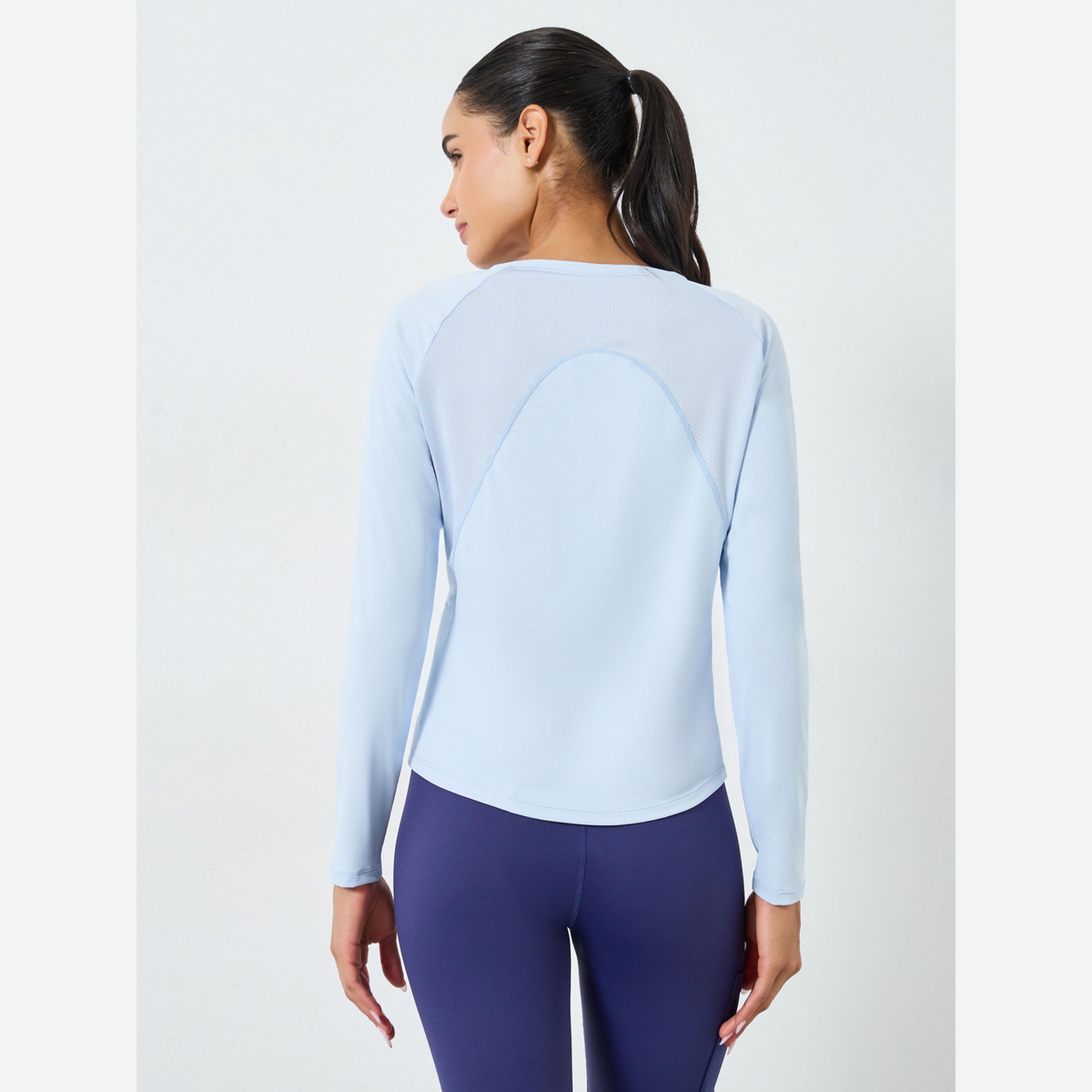 ستايلي - بلوزة أكمام طويلة مع ظهر حرف U مقلوب مشبك-women-clothing-tshirts-image-4