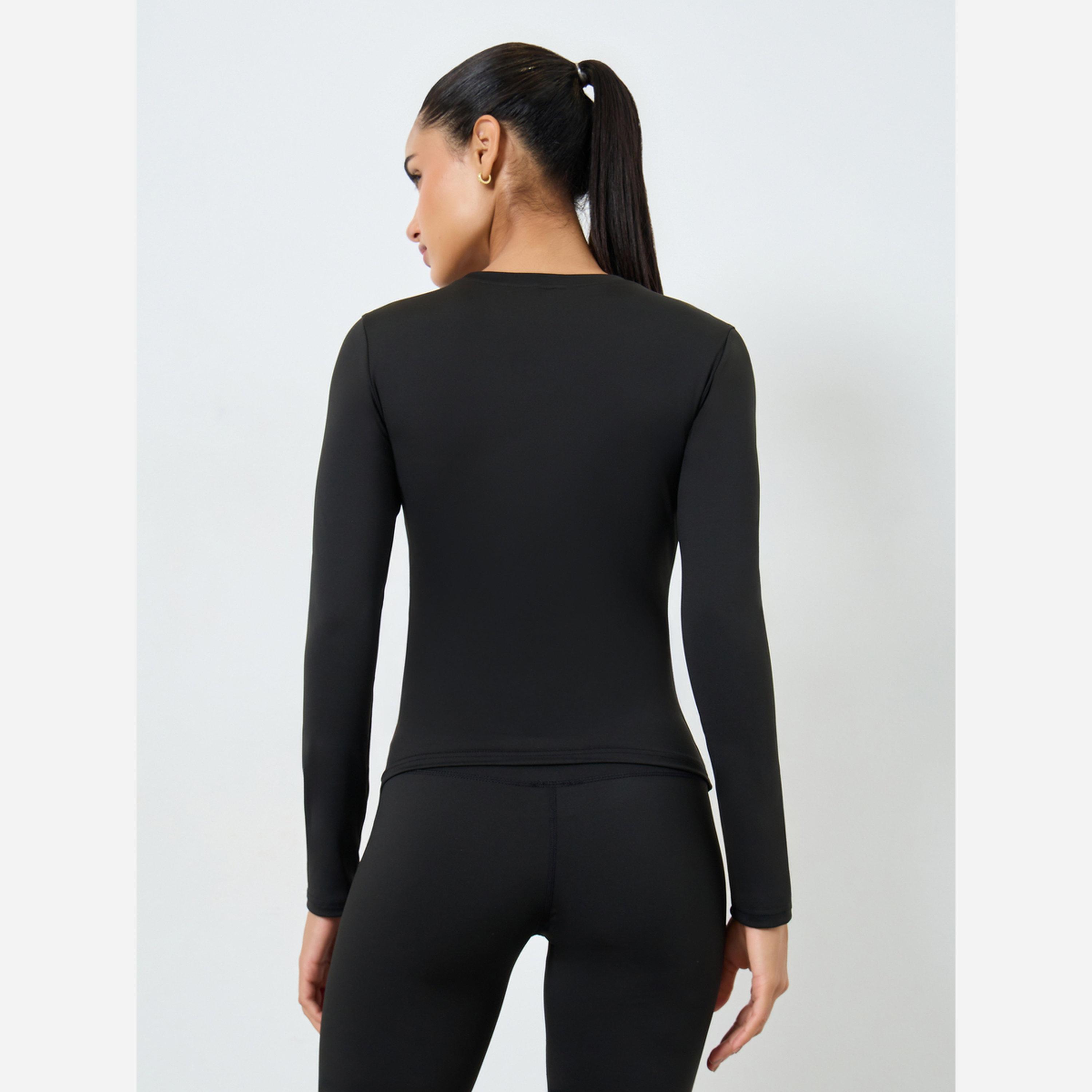 ستايلي - بلوزة أكمام طويلة ضيقة ورقبة دائرية-women-clothing-sportswearandactivewear-tshirtsandvests-image-5