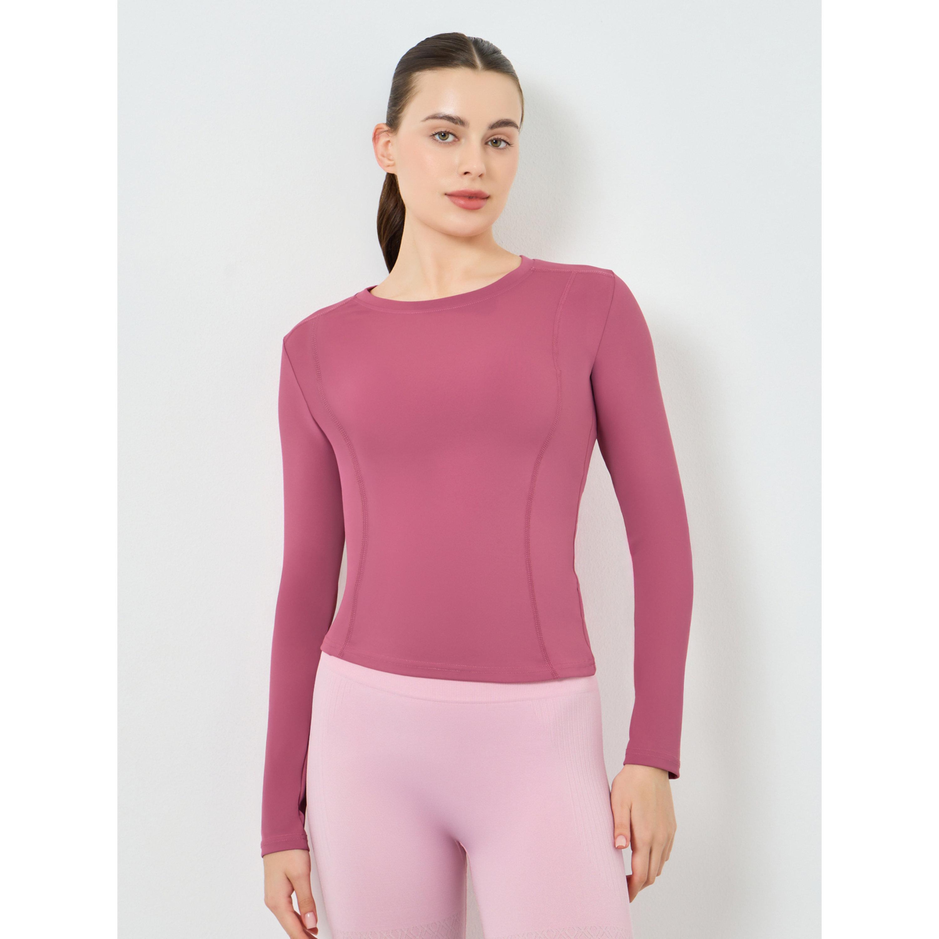 Styli Round Neck Fitted Long Sleeve Top-women-clothing-tshirts-image-1