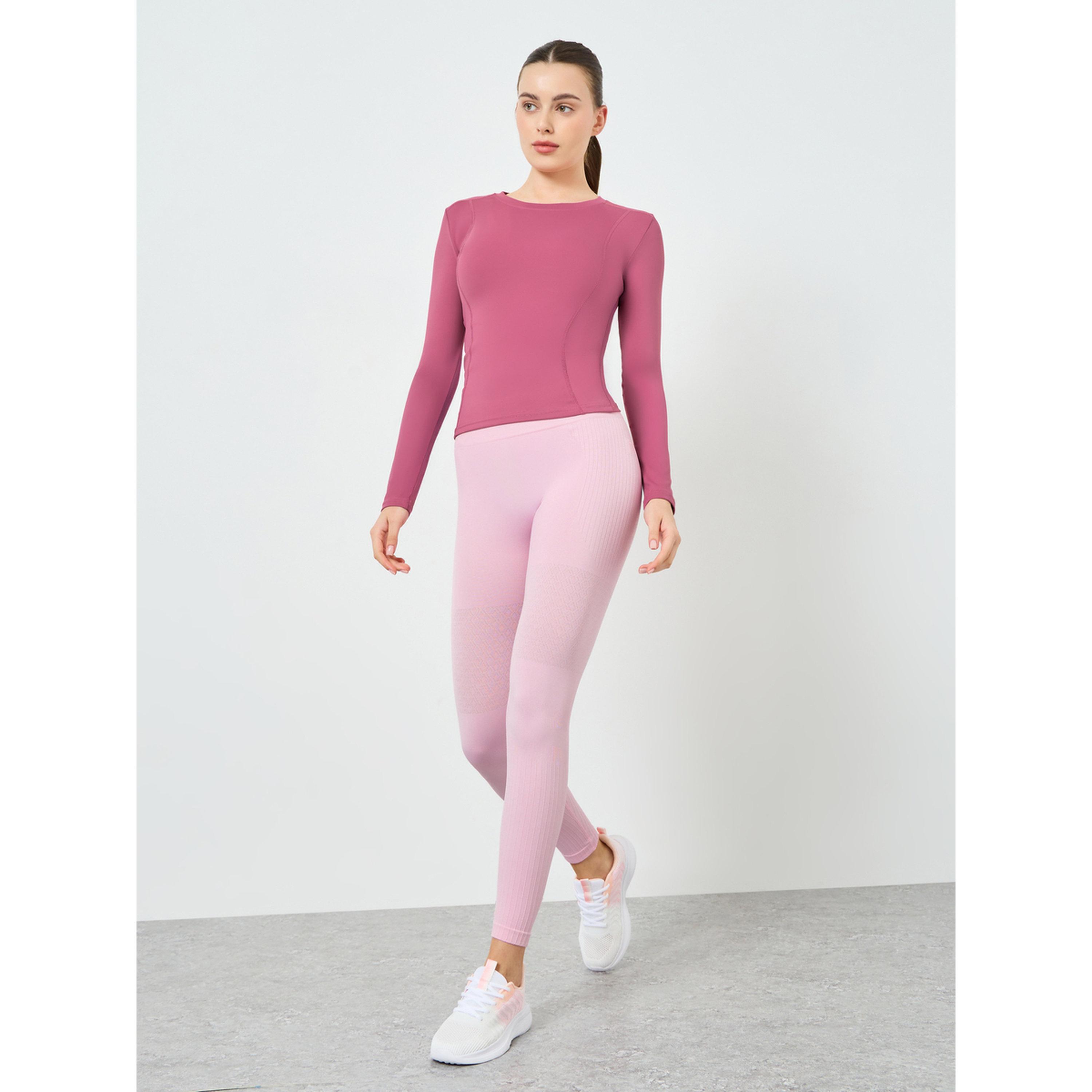 توب ضيق بأكمام طويلة وياقة مستديرة للنساء-women-clothing-tshirts-image-2