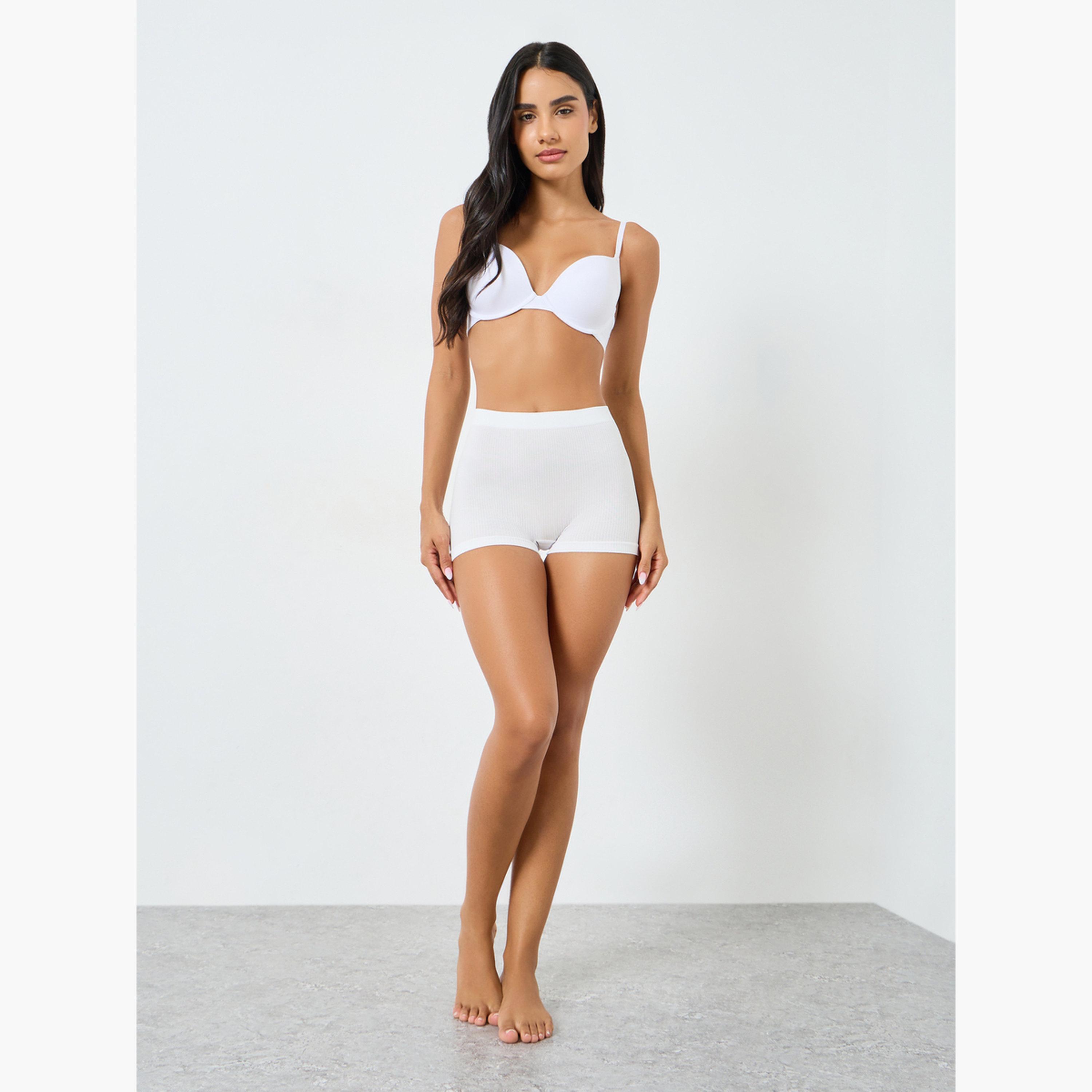 Styli Pack of 3 - Ribbed Boyshort Brief-women-clothing-lingerie-panties-image-3