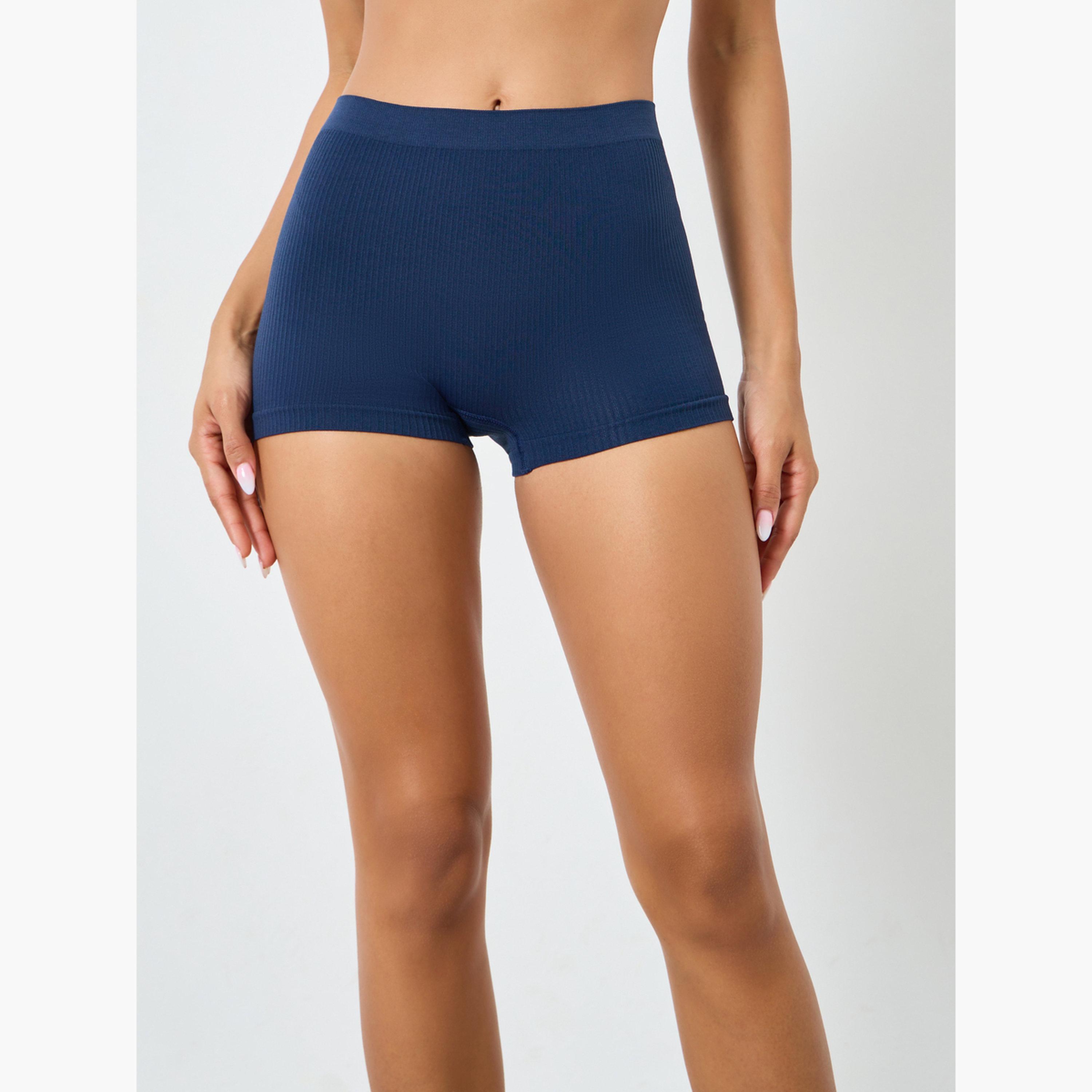 طقم 3 سروال داخلي بوي شورت مضلع-women-clothing-lingerie-panties-image-4