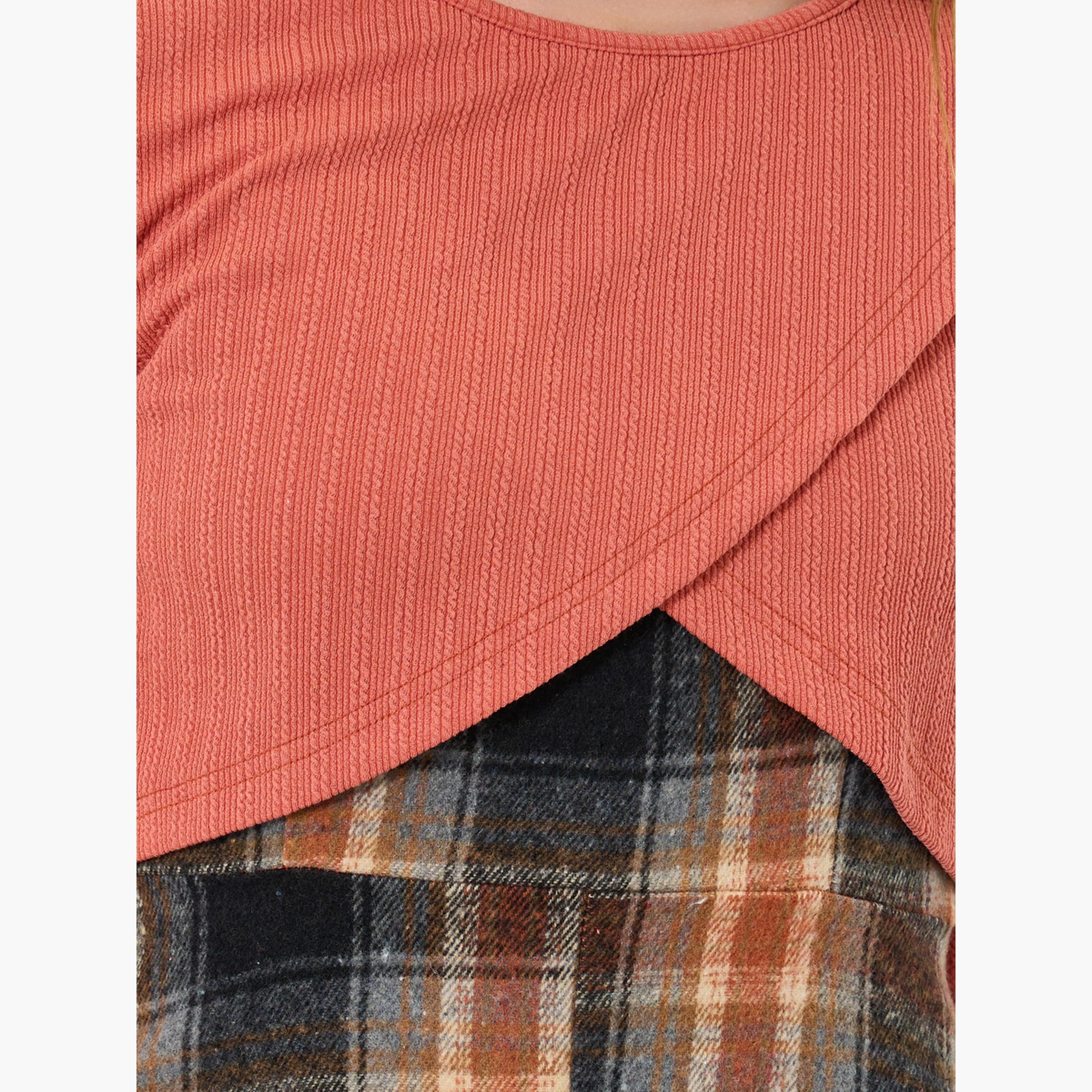 طقم كارديغان محبوك وفستان كامي بنقشة مربعات-women-clothing-coordsets-image-3