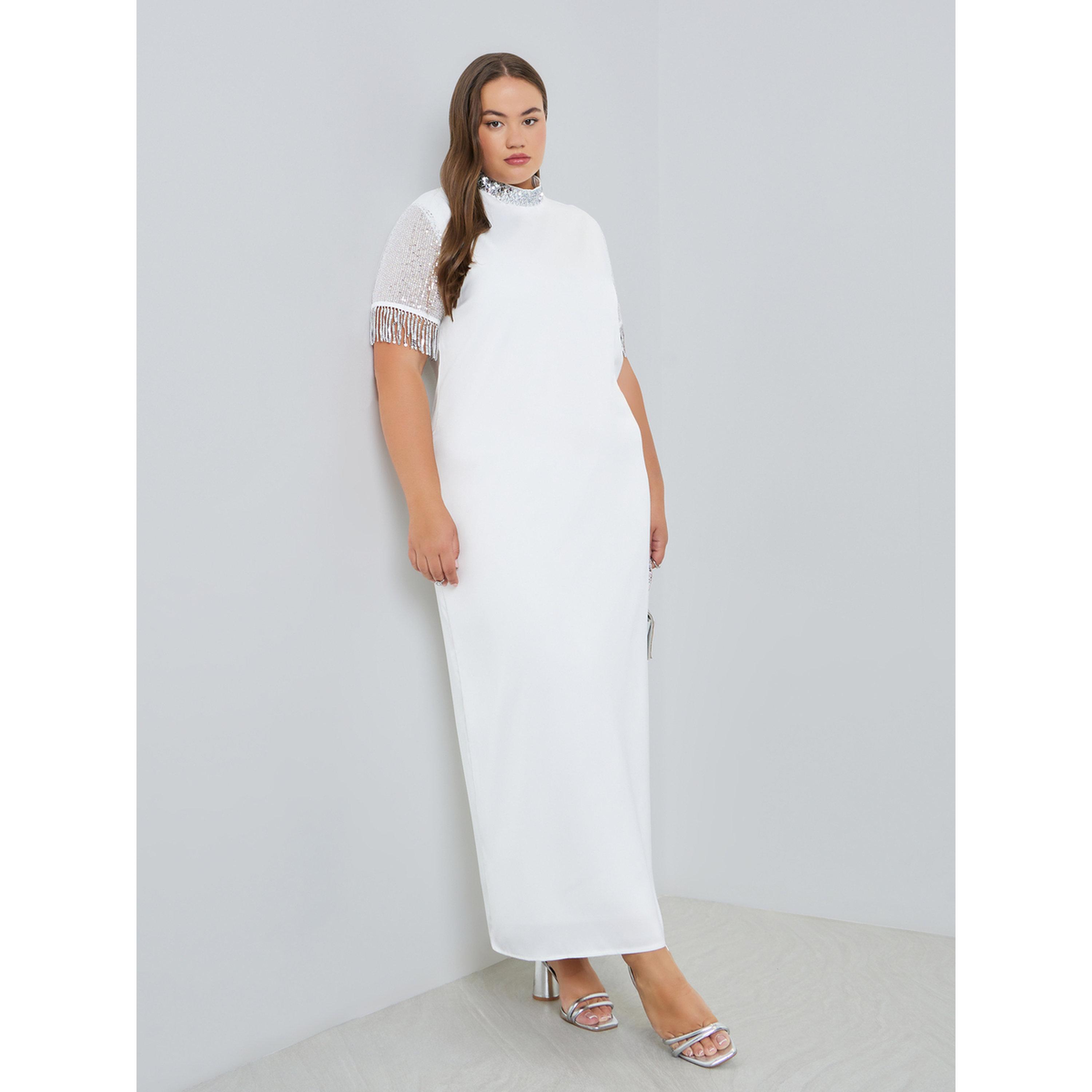 Styli Plus Size Off-White Embellished Shift Maxi Dress-women-clothing-dresses-image-2